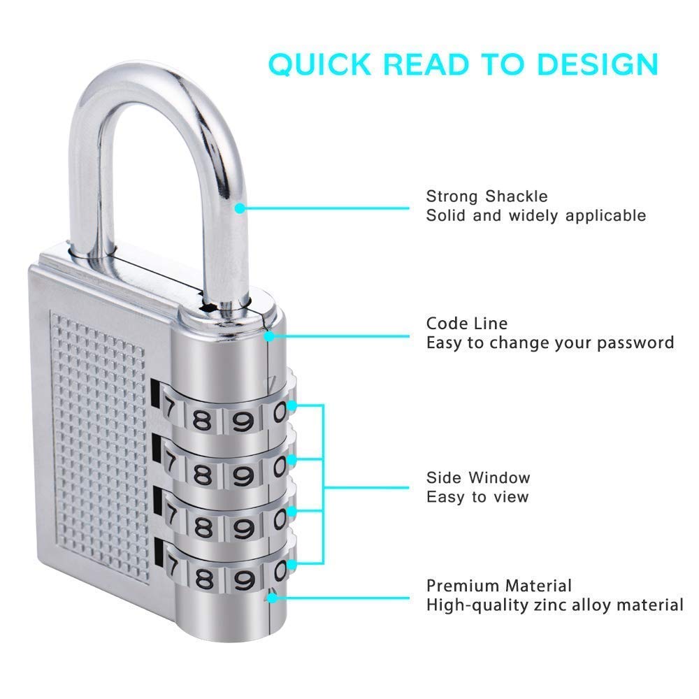 4-Digit Combination Padlock - Tiny Cute Handbag-Shaped PIN Safe Lock (Color May Vary) | Perfect for School Lockers, Gym Bags, Luggage & Travel Security
