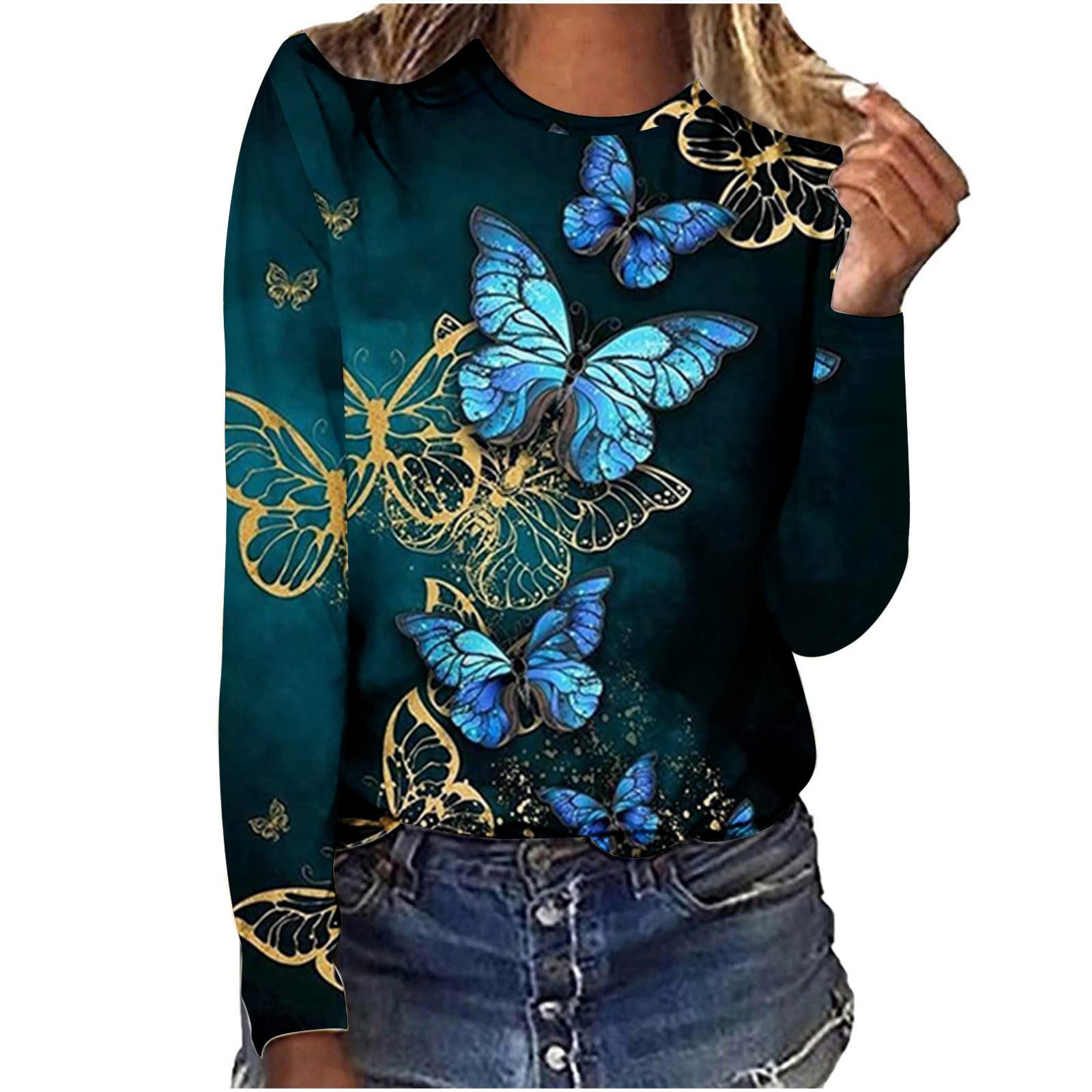 Stylish Women's Casual Round Neck Blouses - Trendy Abstract Print Tunic Tops for Everyday Wear | Perfect for Office, Dating & Weekend Outings