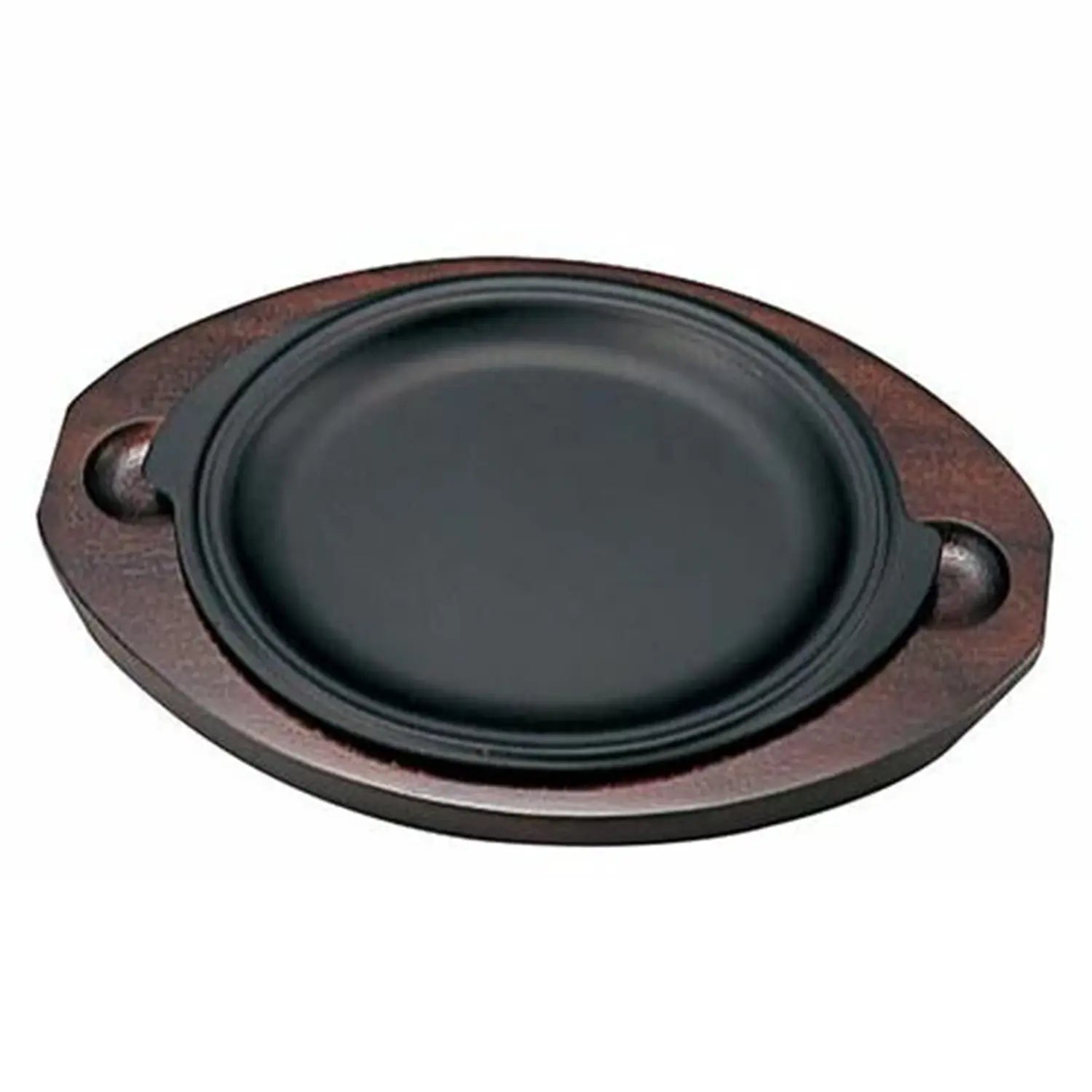 Premium Ikeda Cast Iron Round Sizzler Platter - 12 Inch Rust-Resistant Grill Plate for Steak, Fajitas & Sizzling Dishes - Perfect for Outdoor BBQ, Camping & Restaurant Serving