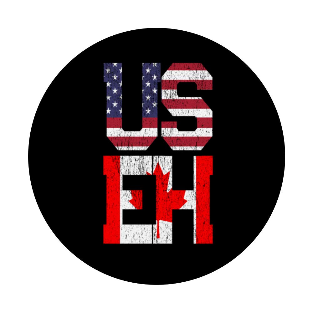 American & Canada Flag PopSockets Swappable PopGrip - Phone Grip & Stand for iPhone, Samsung, Smartphones - Perfect for Travel, School, Work