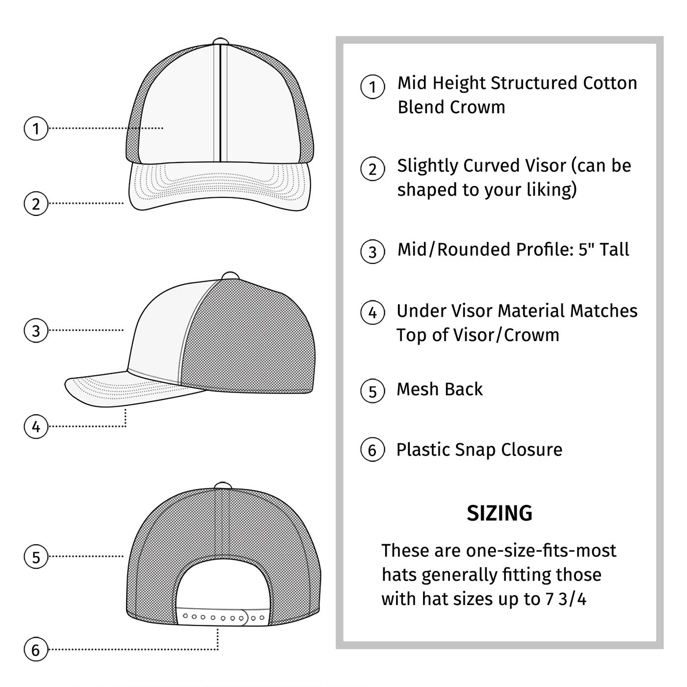 HDE Men's Performance Outdoor Snapback Trucker Hat - Breathable Mesh Back for Adventure, Hiking & Fishing - Adjustable Fit for All-Day Comfort