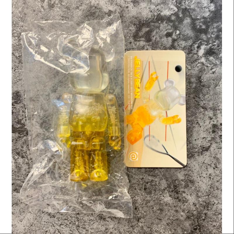 Bearbrick Series 25 JELLYBEAN YELLOW Bubble 100% Collectible Figure - Limited Edition Vinyl Art Toy for Display & Collection - Perfect for Home Decor, Office Display & Gift for Anime Fans