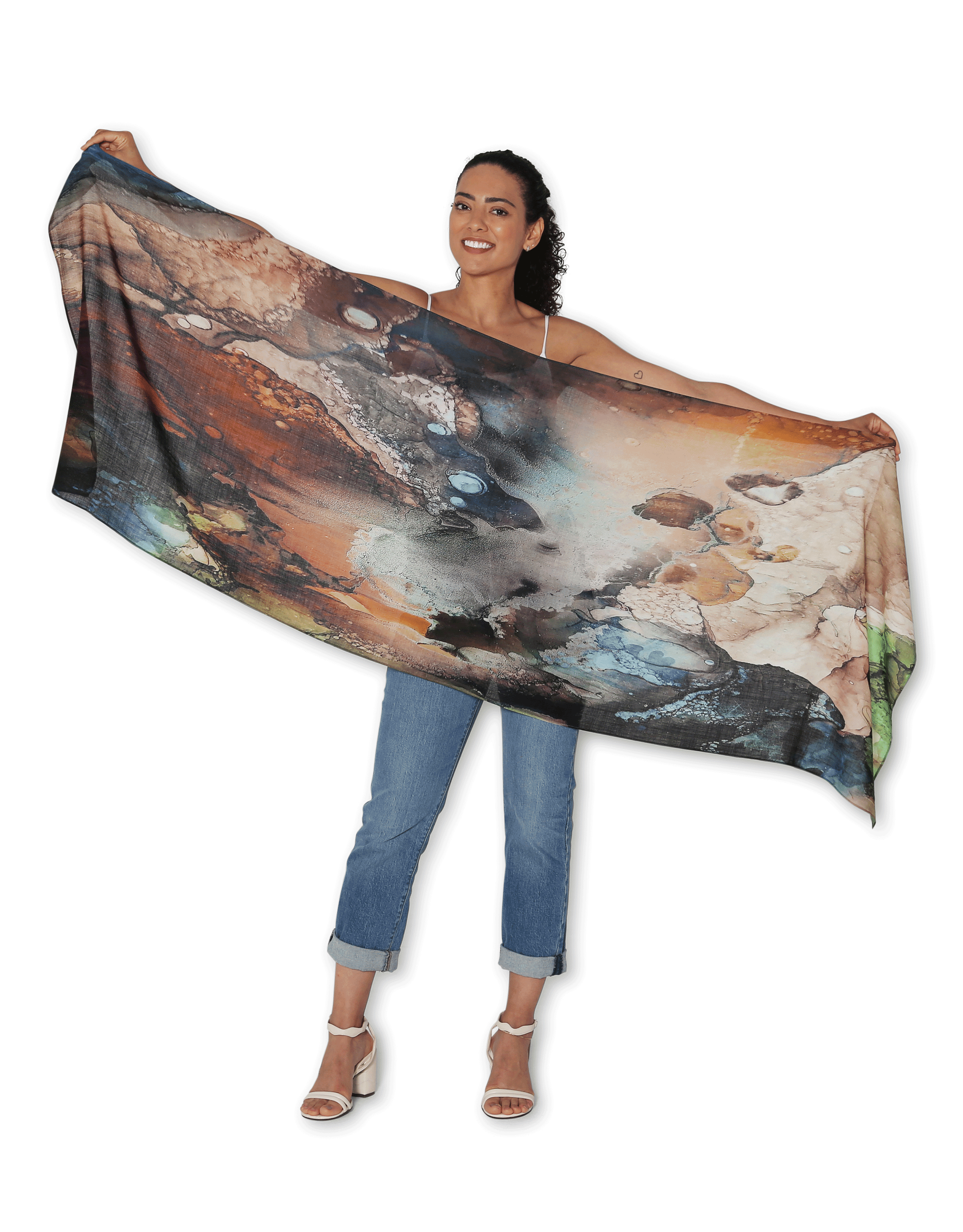The Artists Label Wool Scarf - Aethereias Tapestry Design - Soft Warm Winter Wrap for Women & Men - Perfect for Cold Weather, Travel & Fashion Accessories