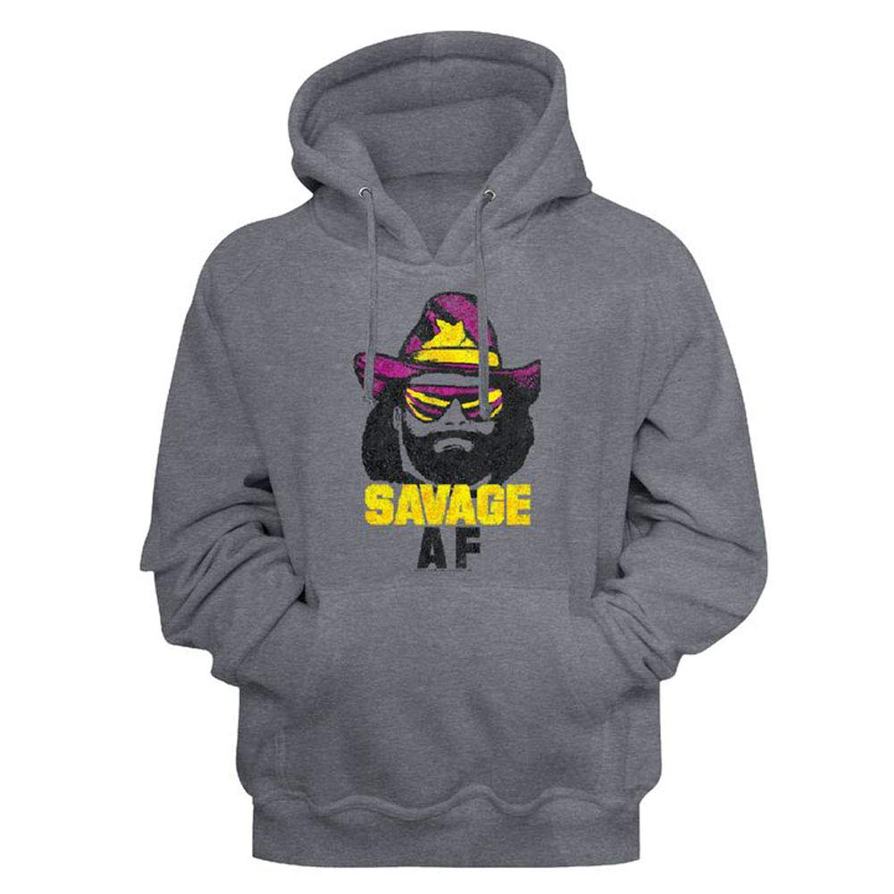 Macho Man Savage AF Hoodie for Men - Trendy Streetwear & Casual Wear for Gym, Outdoors, and Everyday Fashion