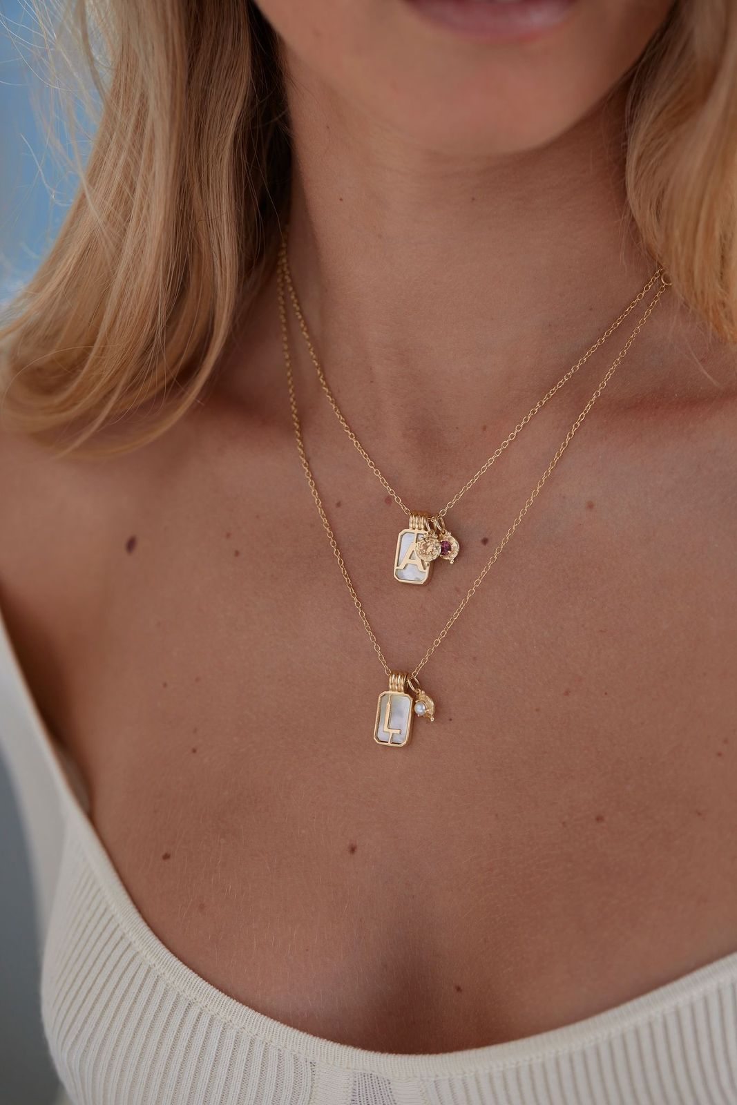 October Opal Gold Birthstone Necklace Charm - Elegant Jewelry Gift for October Birthday, Anniversary & Special Occasions