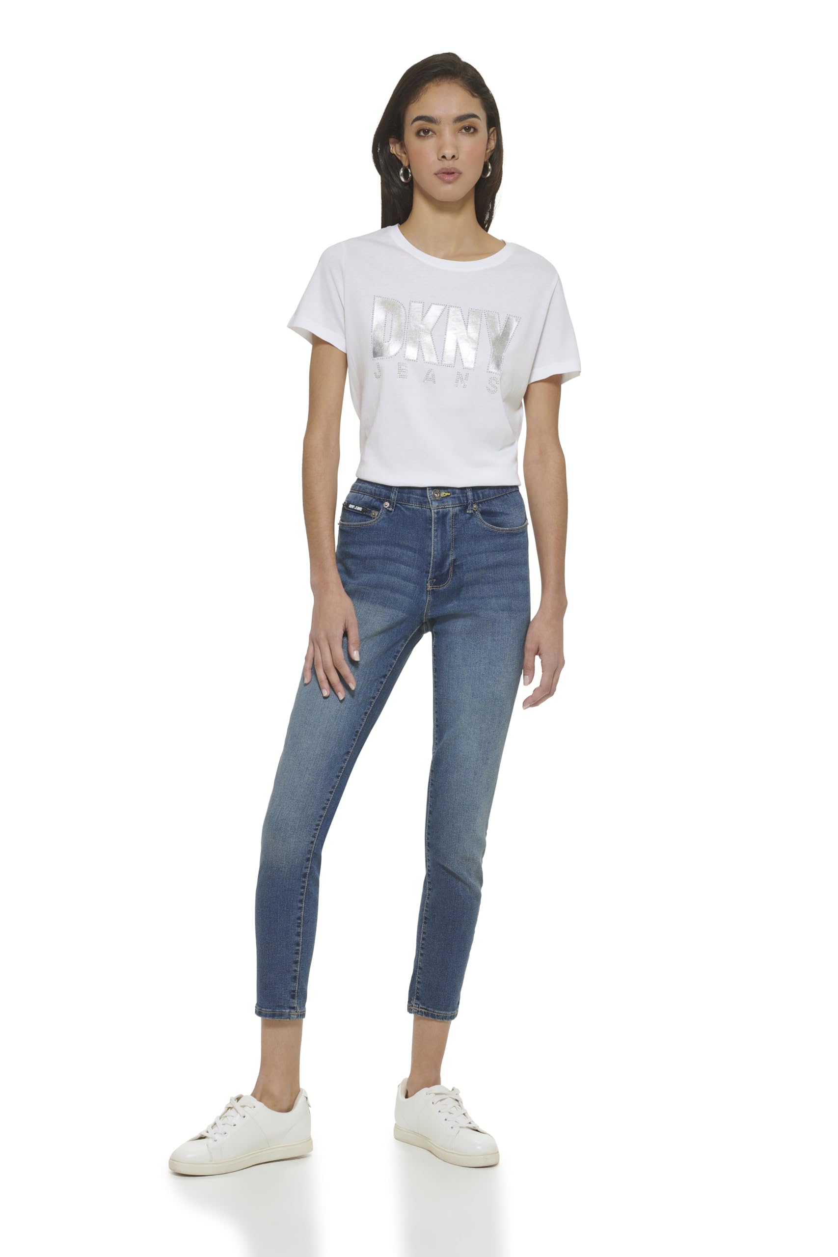 DKNY Women’s Bleecker High Waist Shaping Skinny Jeans - Slimming Stretch Denim Pants for Work, Date Night & Everyday Wear