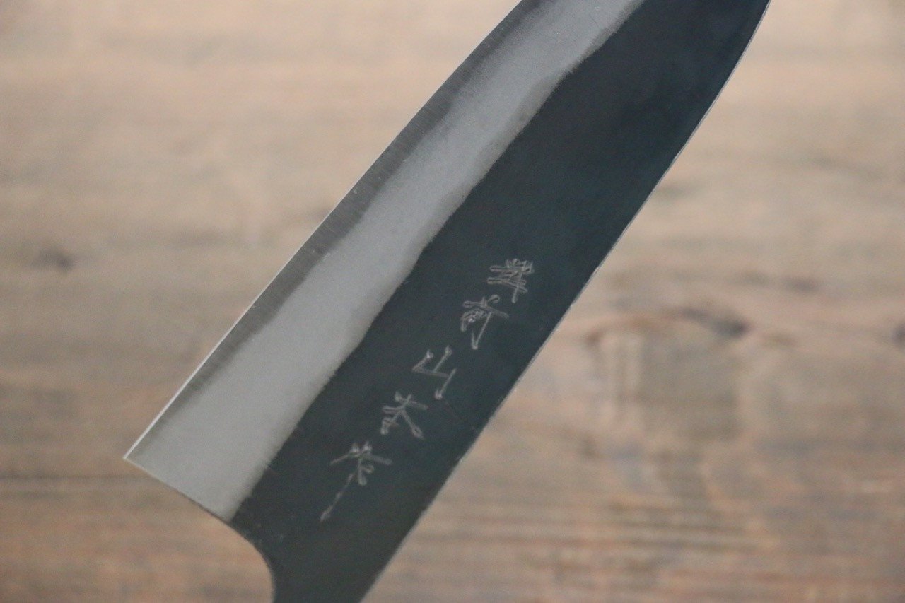 Premium Nao Yamamoto Blue Steel No.2 Kurouchi Santoku Knife 165mm - Japanese Kitchen Knife for Professional Chefs & Home Cooking, Perfect for Slicing, Dicing & Chopping Vegetables, Meat & Fish