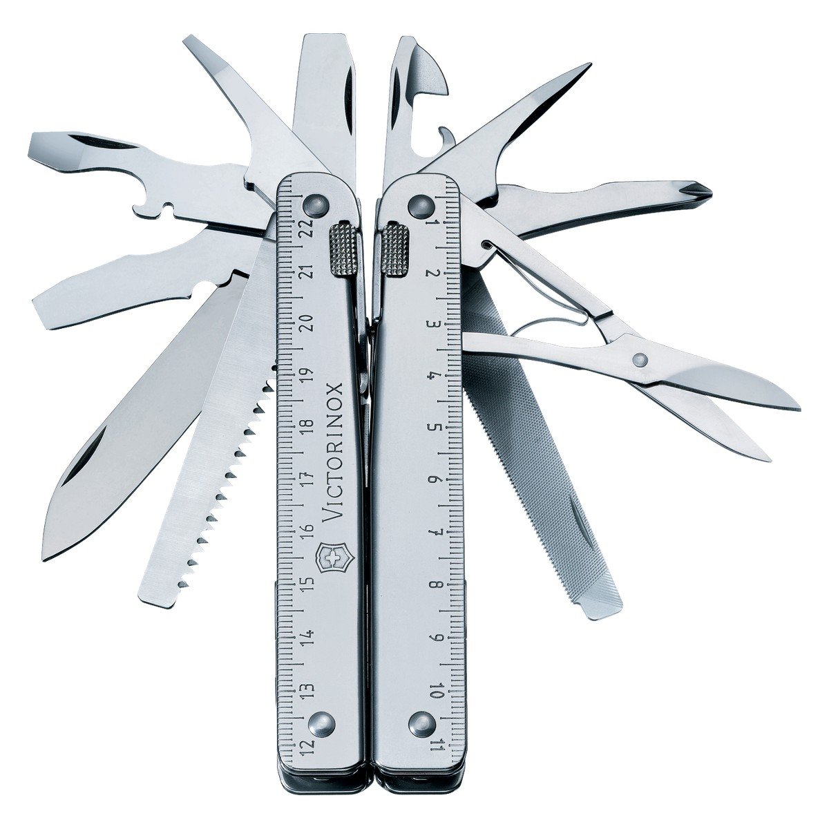 Victorinox Swiss Tool Swiss Army Knife - 24-in-1 Multi-Tool with Needle-Nose Pliers, Wire Cutters & Large Blade | Premium Swiss Made | Perfect for Camping, Hiking, Survival & Everyday Carry (EDC) - Silver
