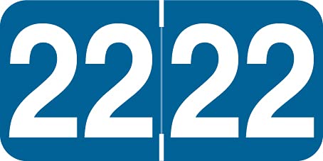 2022 Year Stickers - Blue End Tab File Folder Labels, 500/Roll, 3/4