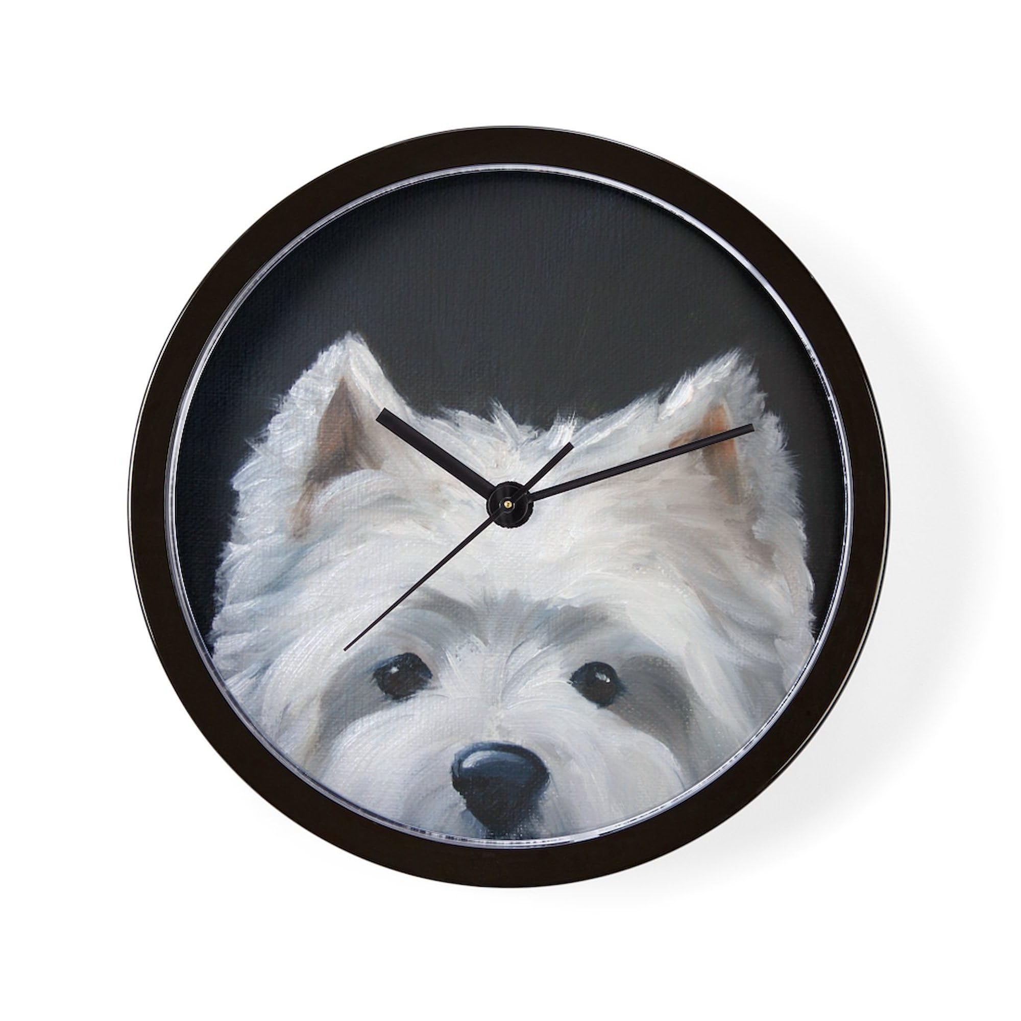 Westie Dog Wall Clock - 10 Inch Decorative Clock for Living Room, Kitchen, Office | Perfect Gift for Dog Lovers & Home Décor