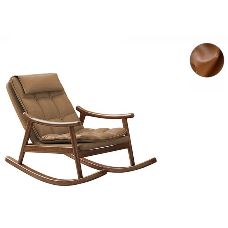 Ergonomic Wood Rocking Chair with Ottoman - Comfortable Couch for Living Room, Nursery & Porch - Perfect for Relaxing, Nursing & Reading