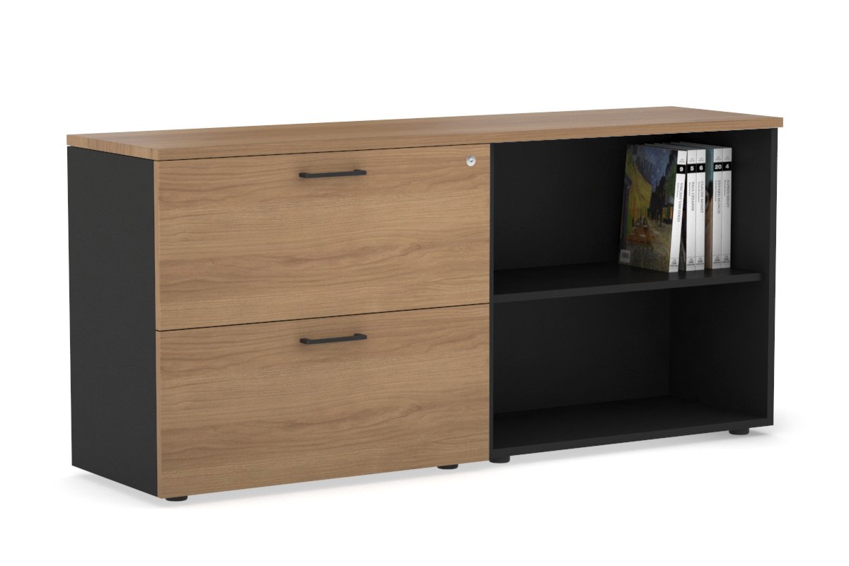 2-Drawer File Cabinet with Open Storage Shelf - Compact Office Organizer for Documents, Supplies & Stationery - Perfect for Home, Office & Workspace Organization