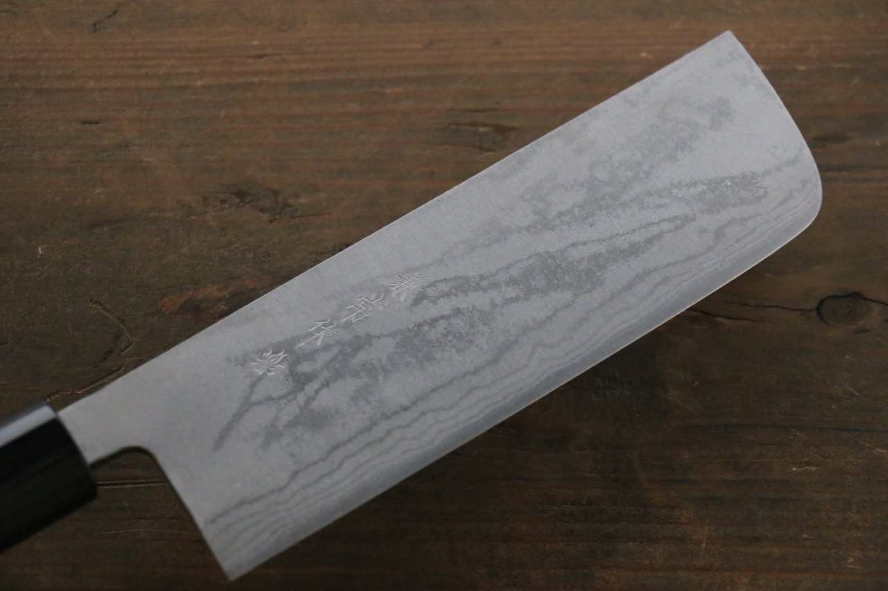 Premium Kanetsune White Steel No.2 11-Layer Damascus Nakiri Japanese Chef Knife 165mm (6.5