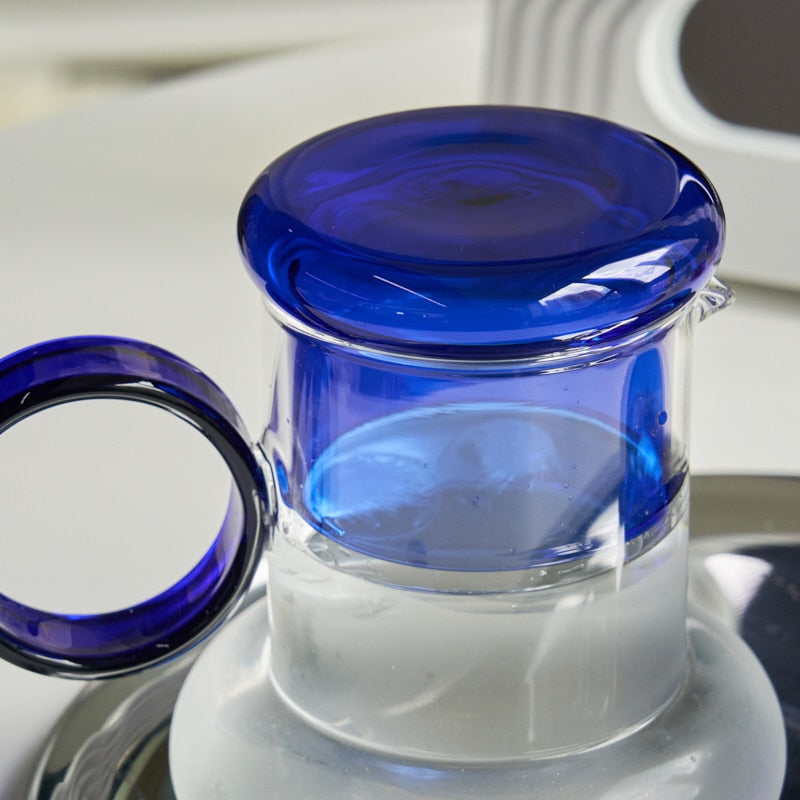 Premium Glass Tea Kettle Set with Ring Handle - Elegant & Durable for Hot & Cold Beverages - Perfect for Home, Office, or Gift Giving
