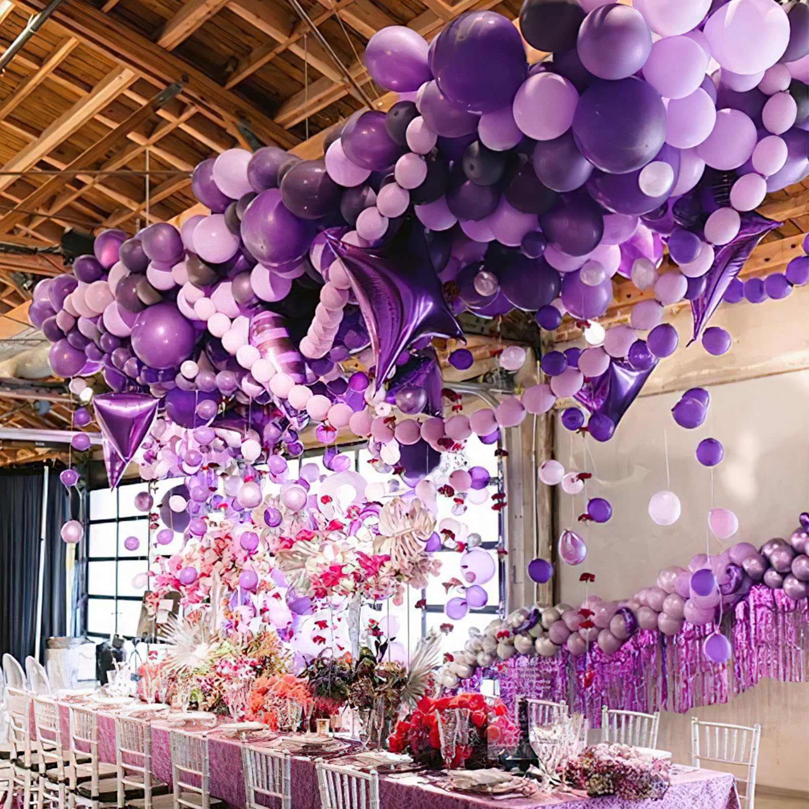 PartyWoo 100-Pack Lavender Balloons for Decorations - 36