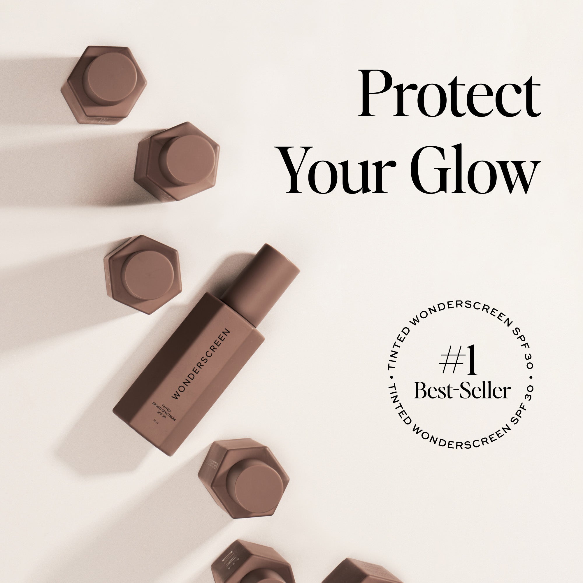 Tinted Glow Wonderscreen® SPF 30 Sunscreen - Lightweight Daily Moisturizer with Broad Spectrum Protection for Face & Body | Perfect for Outdoor Activities, Beach Days & Everyday Wear