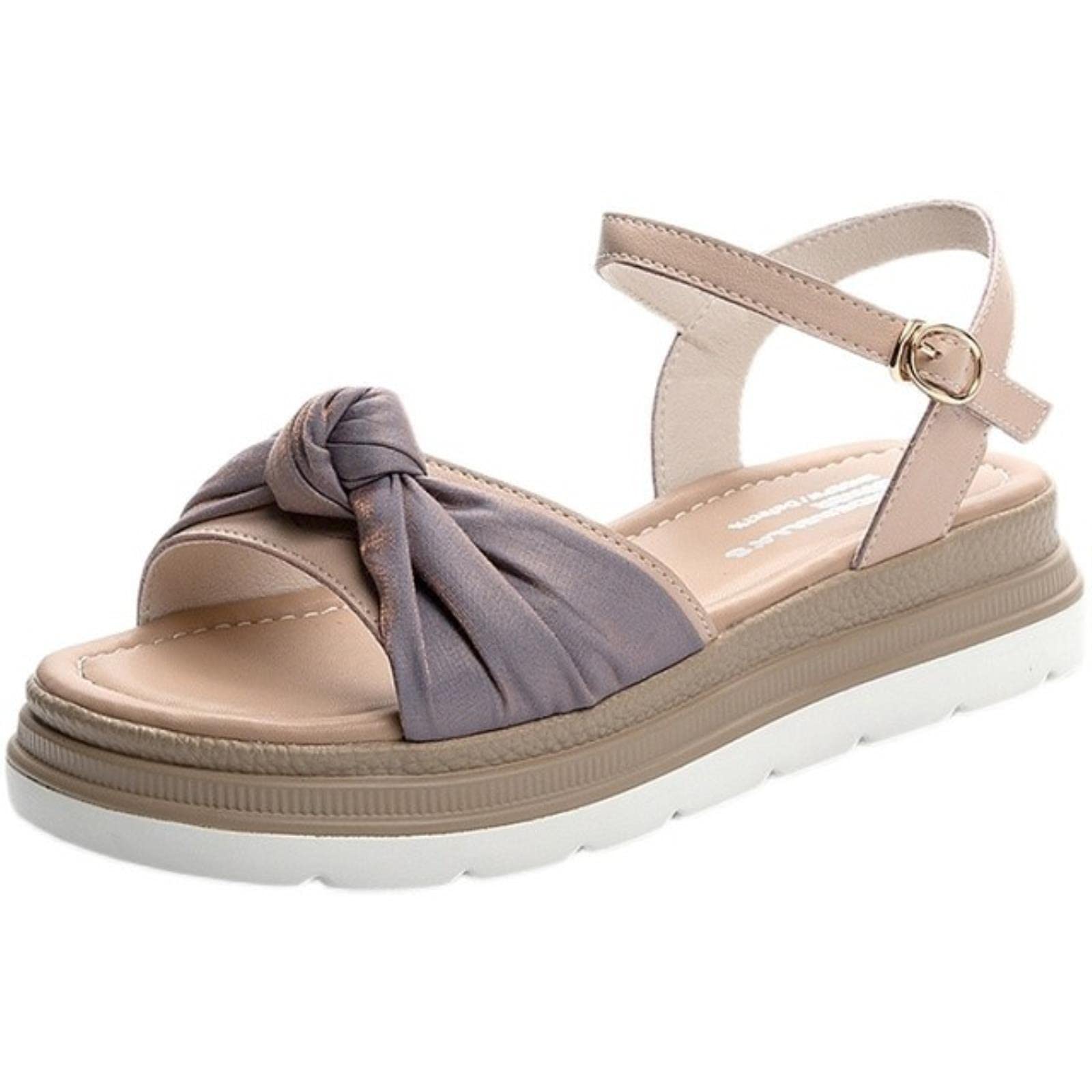 Women's Purple Platform Sandals - Comfortable Mid-Heel Roman Style Summer Sandals for Women 2021 | Fashionable Wild Design for Beach, Vacation & Casual Outfits