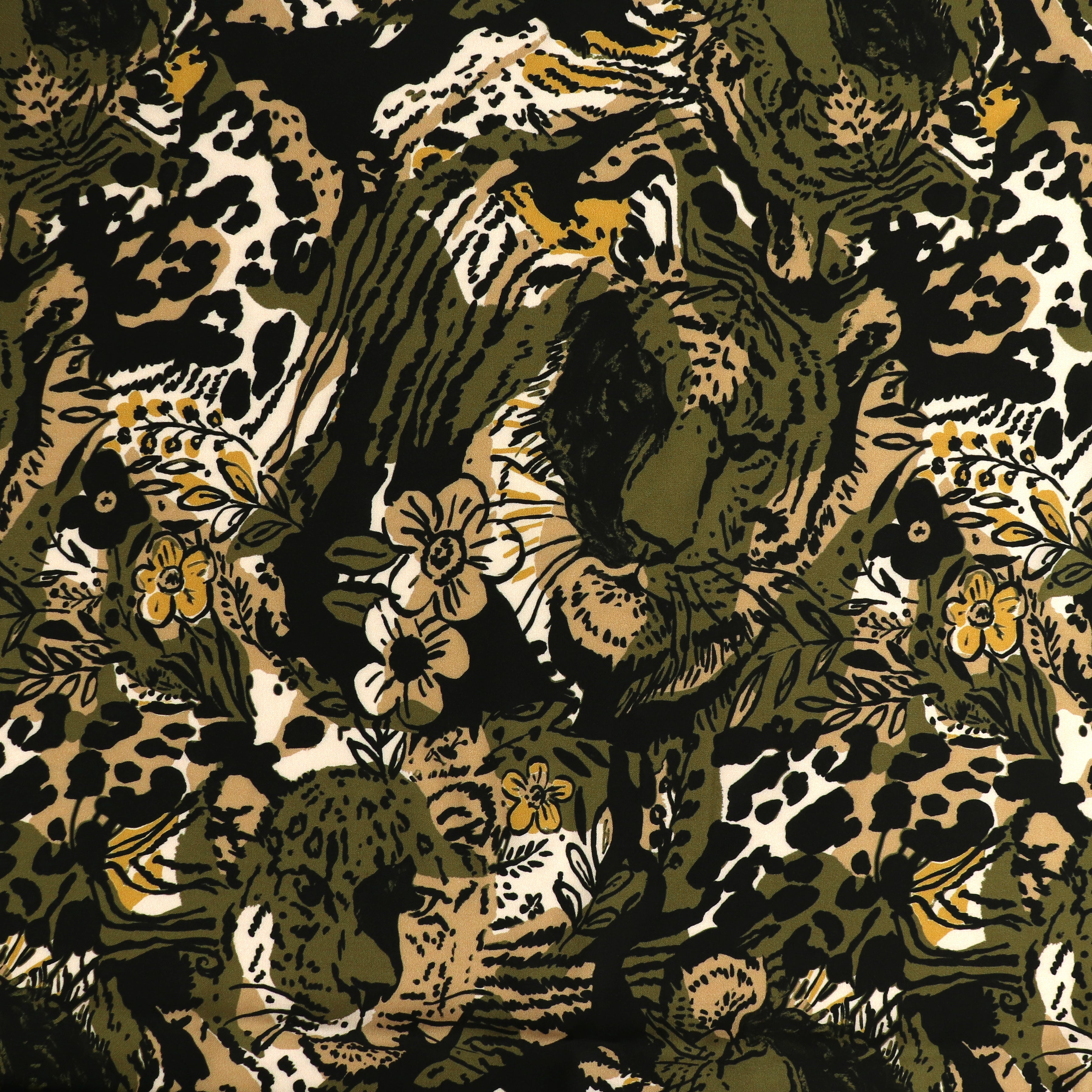 Viscose Lawn Fabric - Tigers of the Forest Print by Sew Me Sunshine | Premium Soft Material for Dresses, Skirts & Summer Clothing