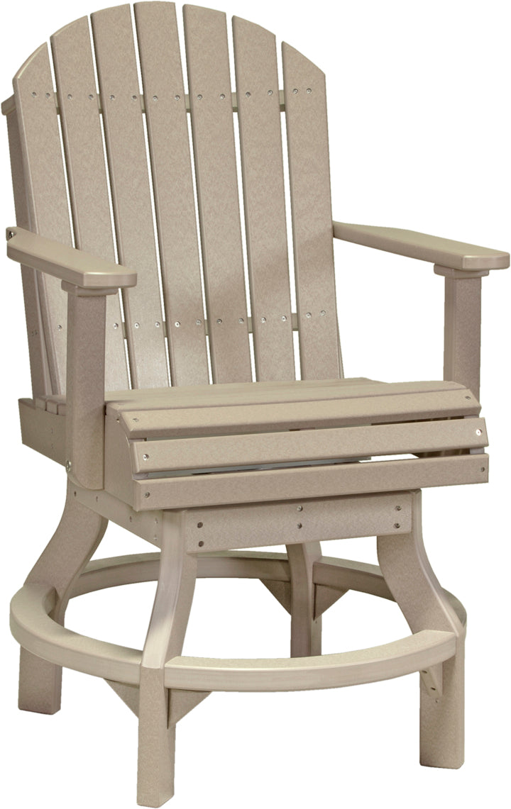 LuxCraft Adirondack Swivel Bar Stool - Counter Height Swivel Chair for Outdoor Patio, Deck, Poolside & Garden Relaxation