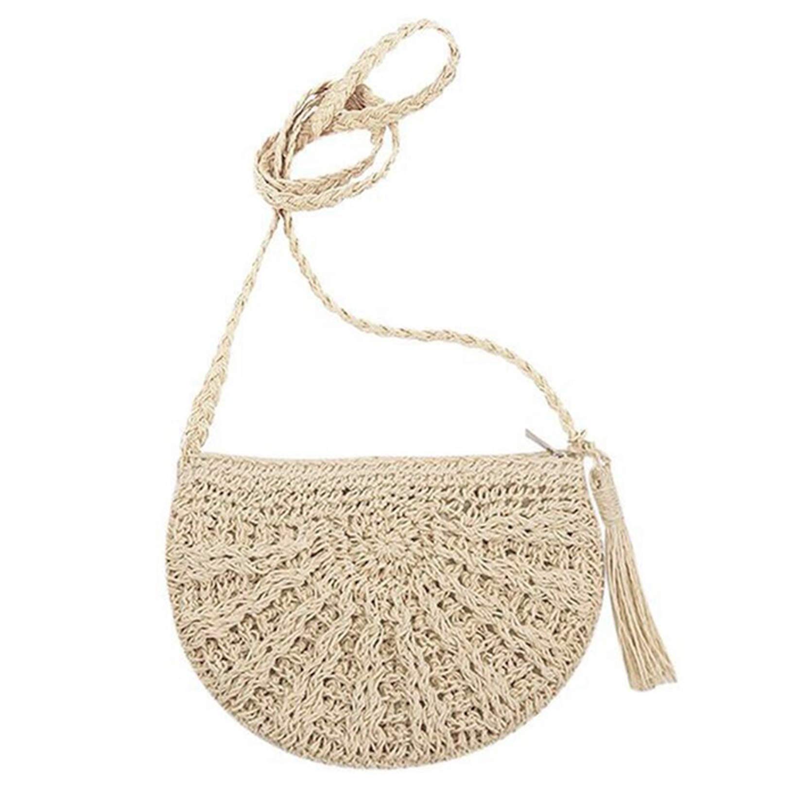 Women's Straw Crossbody Bag - Woven Straw Shoulder Purse for Summer Beach, Travel & Outdoor Activities | Lightweight & Stylish Handbag