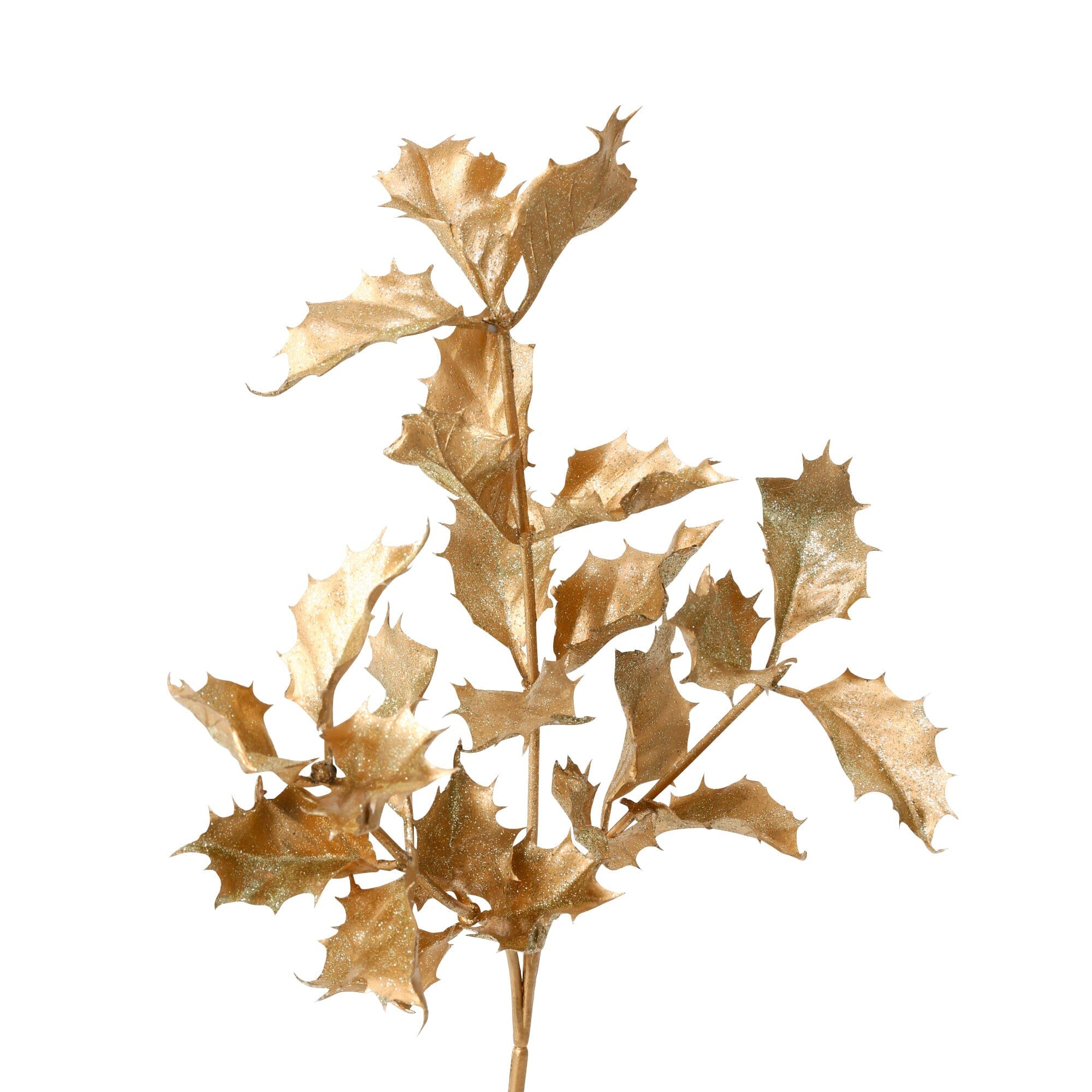 Artificial Holly Plants with Gold Accents - Realistic Faux Greenery for Home Decor, Christmas, and Holiday Decorations