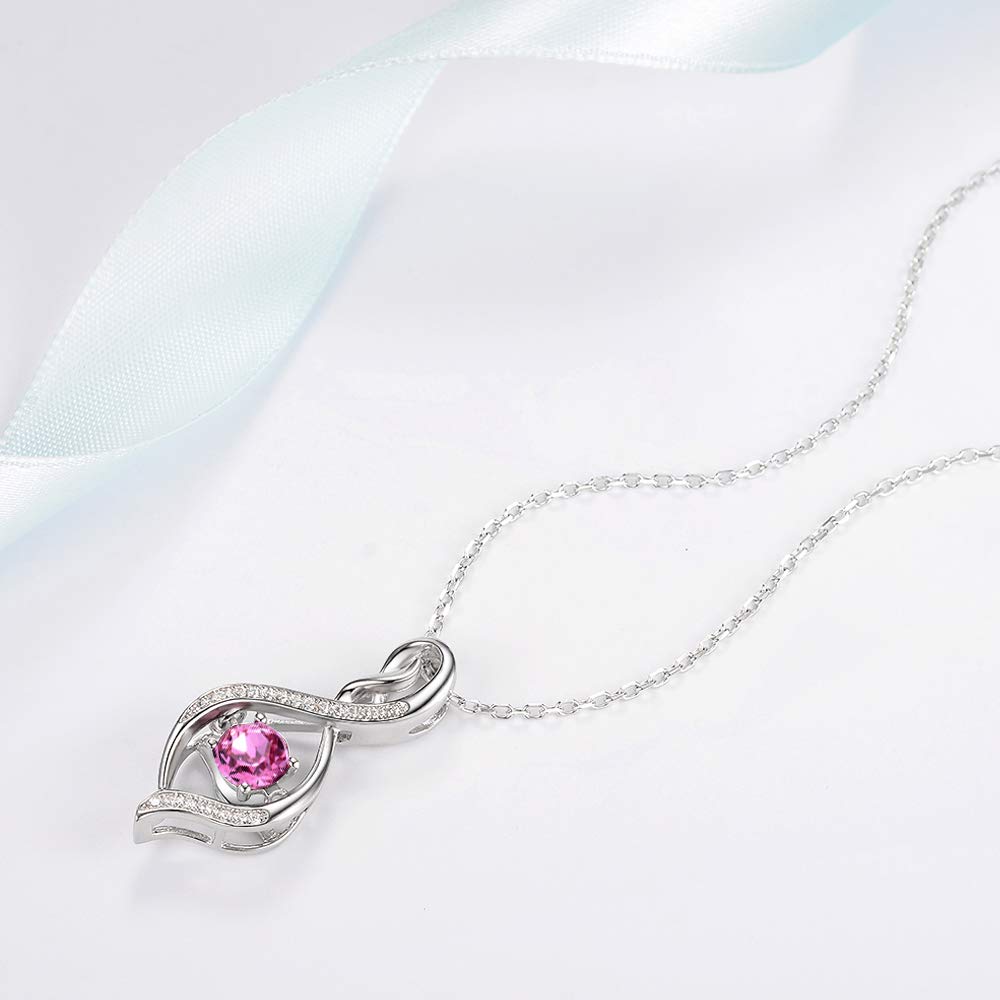 ELDA & CO. Endless Love Necklace for Women - April & May Birthstone Simulated Diamond Emerald Jewelry Gift for Wife, Mom, Her | Perfect for Birthday, Anniversary, Mother's Day & Special Occasions