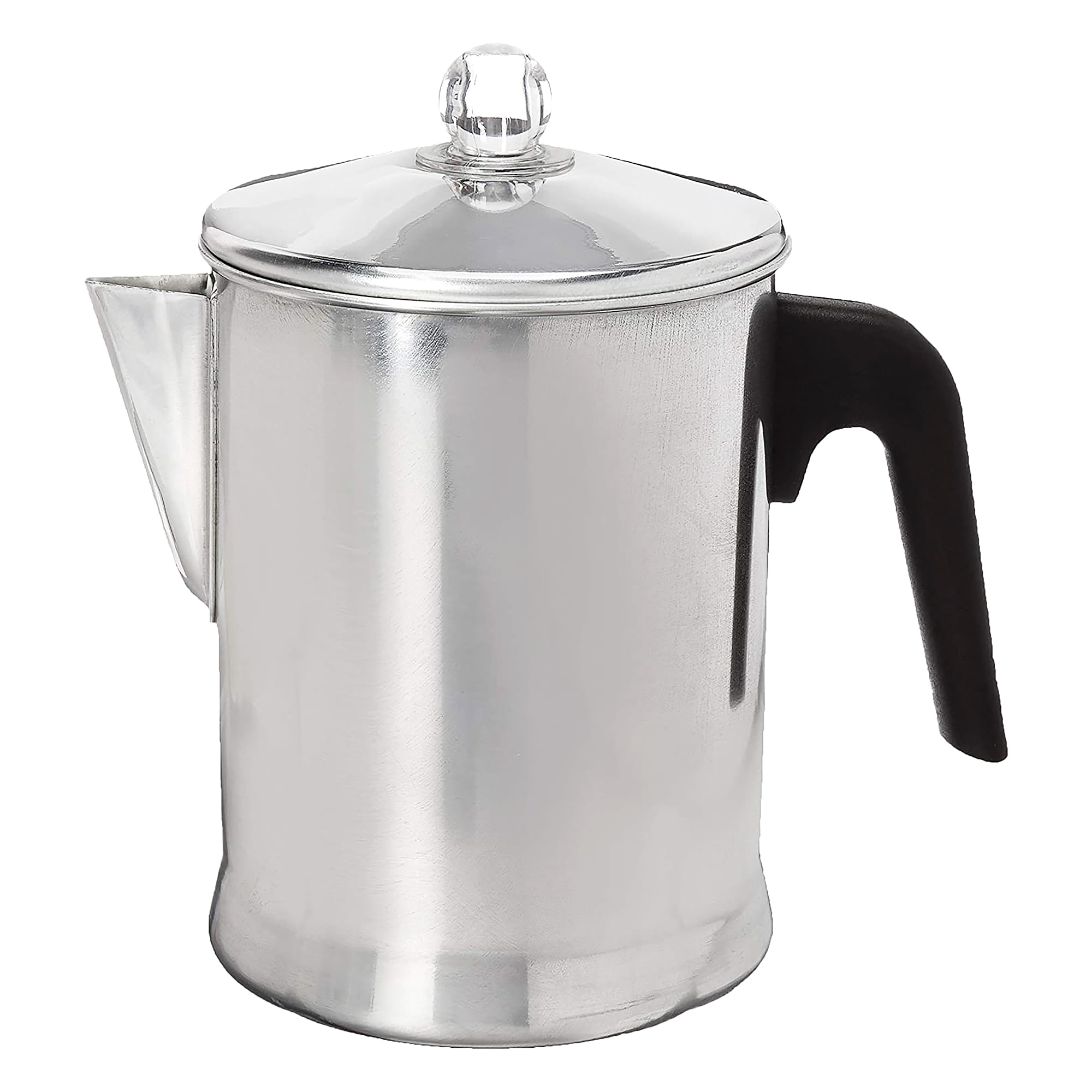 Prima Today 9-Cup Aluminum Stovetop Coffee Percolator - Durable Stove Top Coffee Maker for Camping, RV Travel & Home Use - Silver