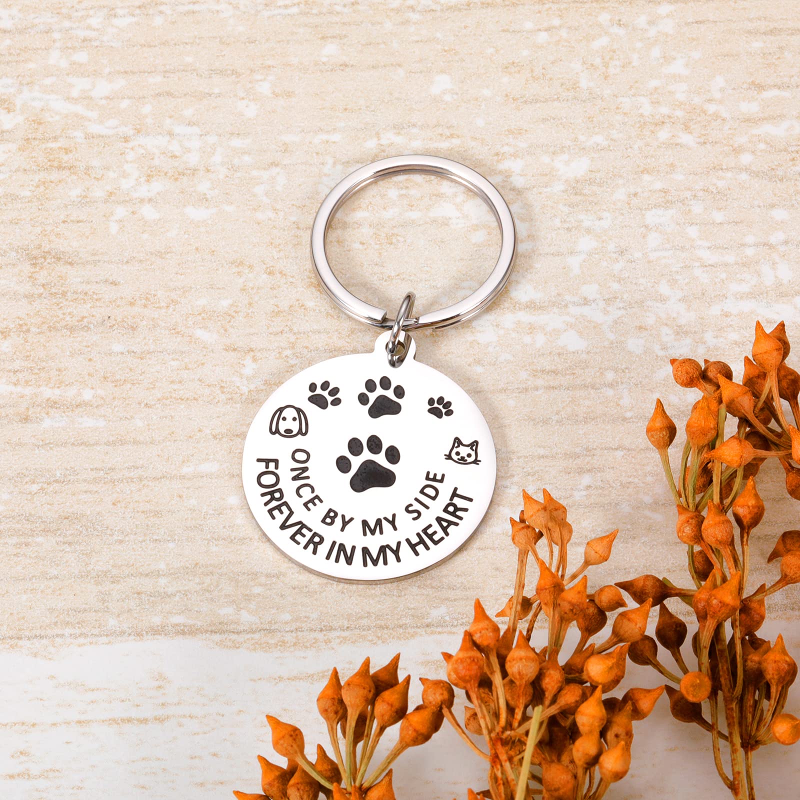 Memorial Keychain for Pets - Sympathy Gift for Dog & Cat Lovers - Personalized Pet Loss Keepsake for Men, Women & Kids - Forever in My Heart Pet Remembrance Keyring - Perfect for Pet Memorials, Grieving & Tribute Gifts