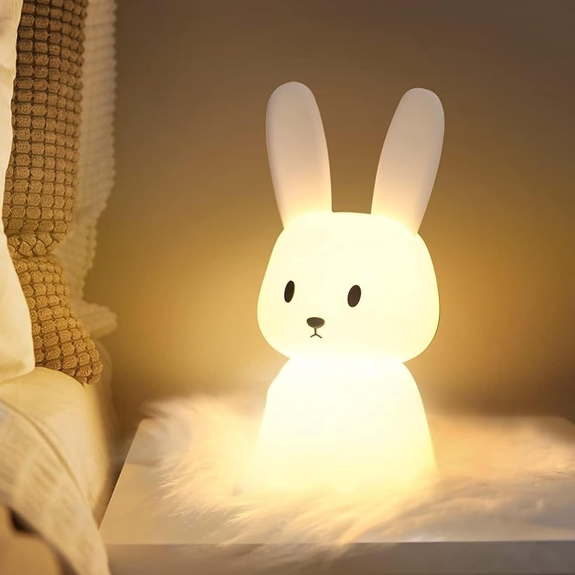 MEDE Baby Night Light for Kids - 265 Color Changing LED Nursery Lamp with 3H Timer, Rechargeable Touch Control Bunny Night Light for Newborns & Toddlers | Perfect for Bedrooms, Nurseries & Soothing Nighttime Feedings