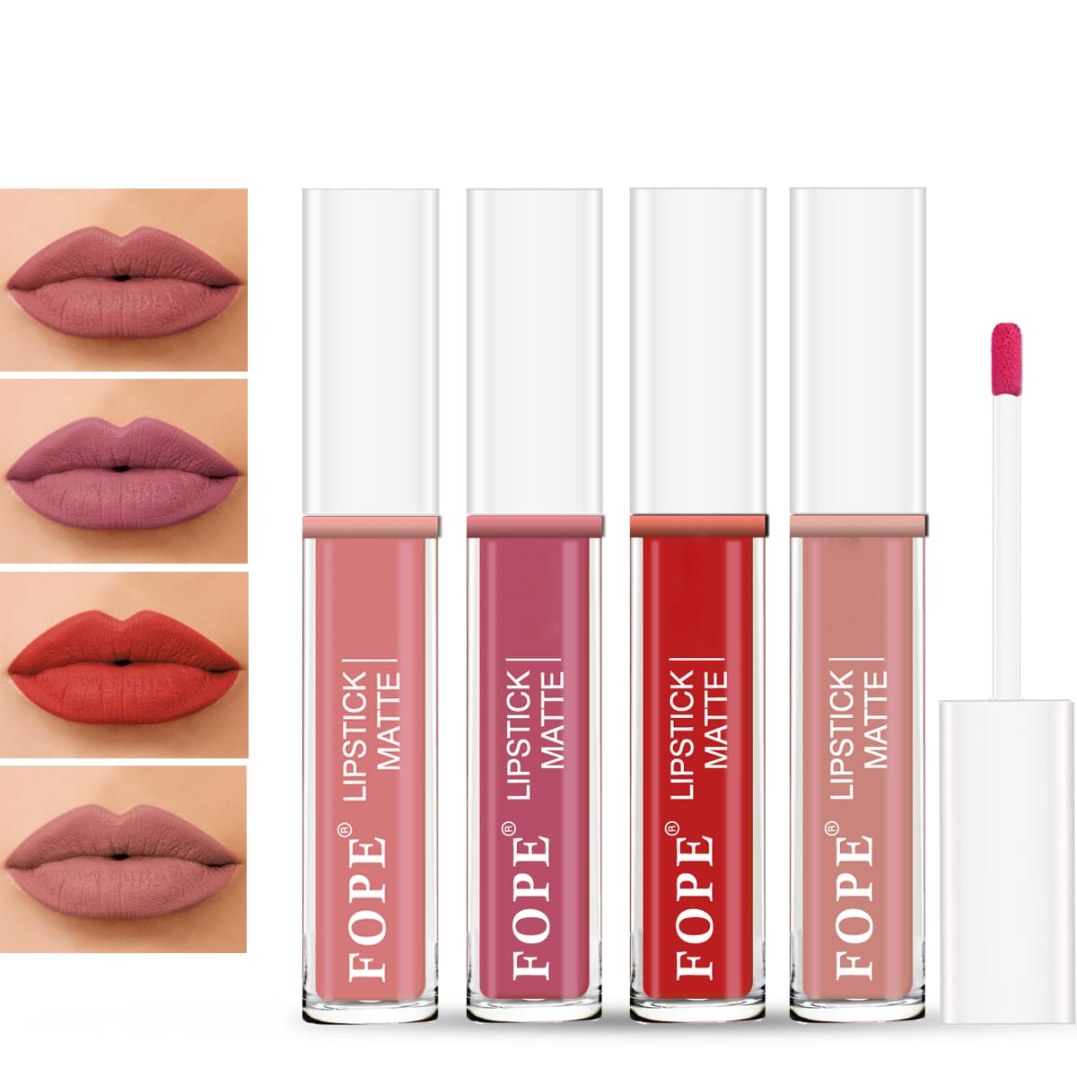 FOPE Lip It Up Liquid Matte Lipstick Set - Smudge Proof, Waterproof, Long Lasting Matte Finish (Shade #FL011) - Perfect for Parties, Date Nights & Everyday Wear