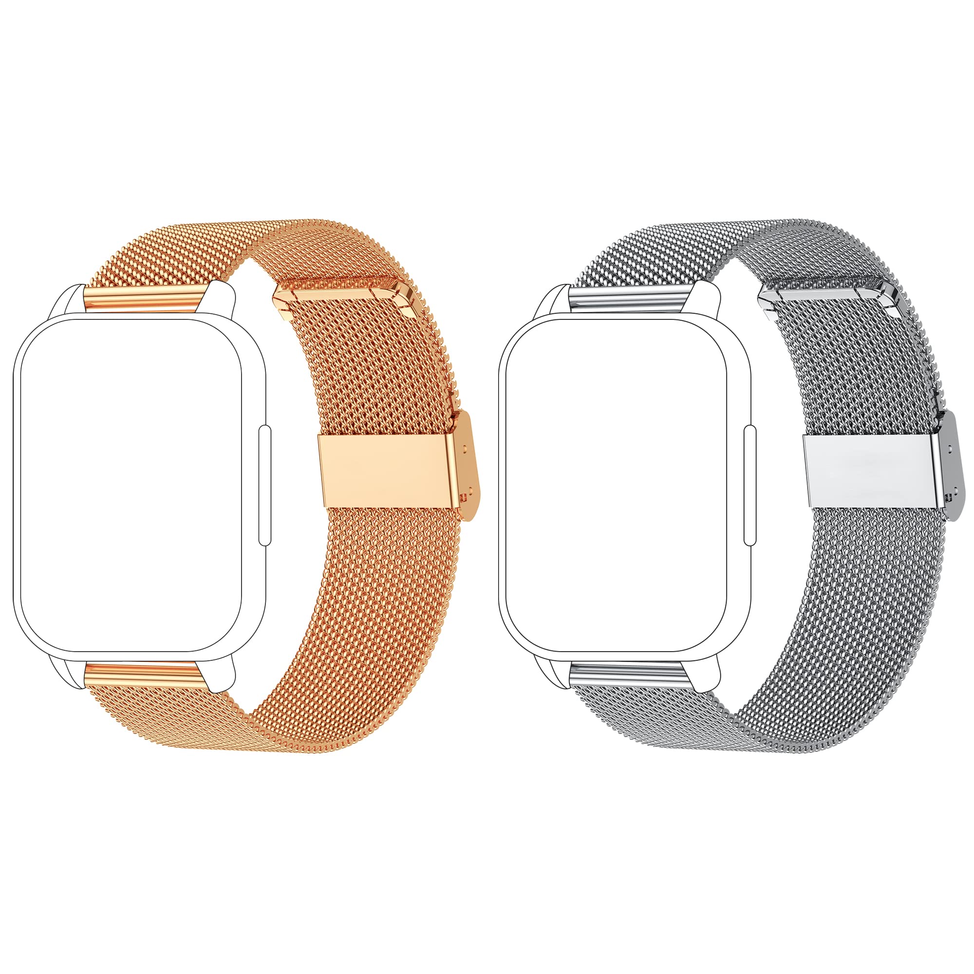Popglory 22mm Smart Watch Bands P66 - Adjustable Replacement Straps for Smartwatches, Quick Release Wristbands Compatible with Men & Women - Perfect for Fitness, Work & Everyday Wear
