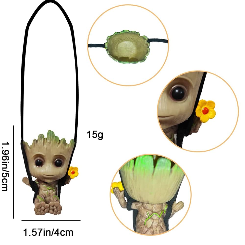 Funny Smiling Little Tree Man Car Hanging Accessory - Cute Mirror Charm Pendant for Car Decor - Perfect for Road Trips & Daily Commutes