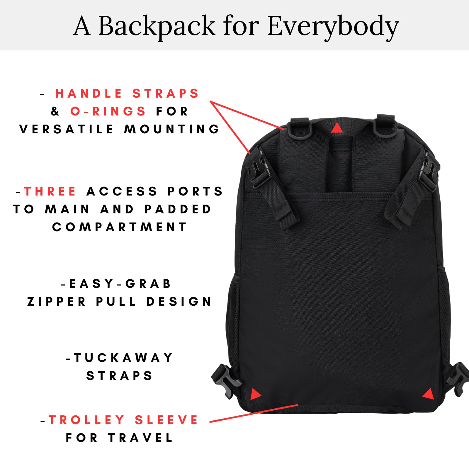 Fenrici Adaptive Backpack for Kids & Teens - Wheelchair Accessible Unisex School Bag for All Abilities | Durable Travel Backpack for Daily Use, School & Outdoor Adventures (Black) | Perfect for Students, Special Needs & Wheelchair Users
