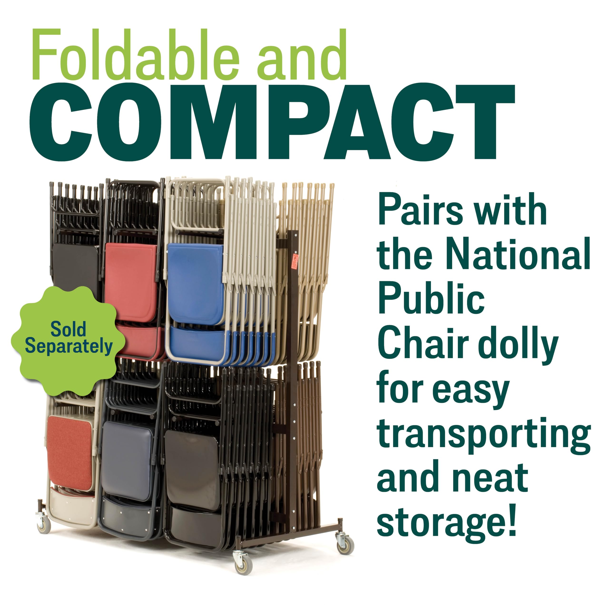 Premium Heavy-Duty Steel Folding Chairs Set of 4 - National Public Seating 200 Series - Durable Portable Foldable Chairs for Indoor & Outdoor Use - Comfortable Institutional-Grade Black Chairs - Perfect for Events, Parties, Camping, and Office Meetings
