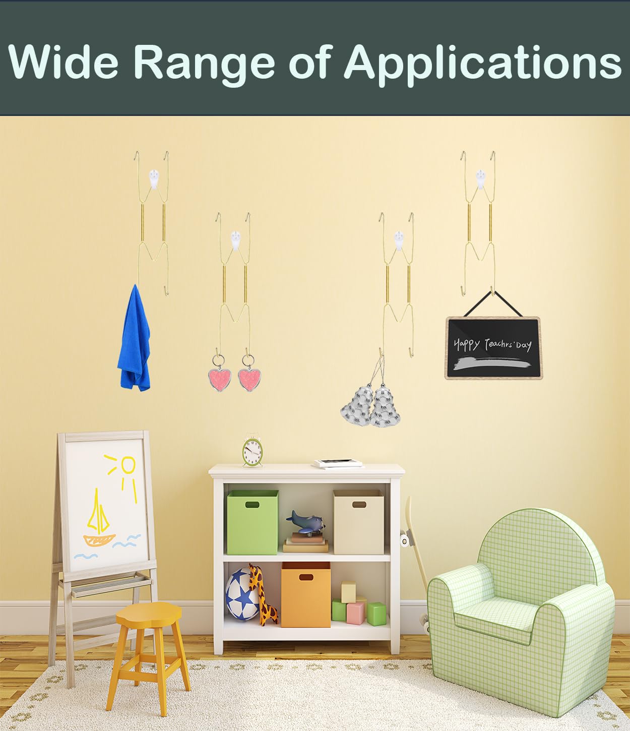 10 Pack Heavy Duty Stainless Steel Wall Plate Hangers - 6 Inch Invisible Wire Hooks for Antique Plates & Art Displays (Gold) - Perfect for Home Decor, Gallery Walls & Plate Collections