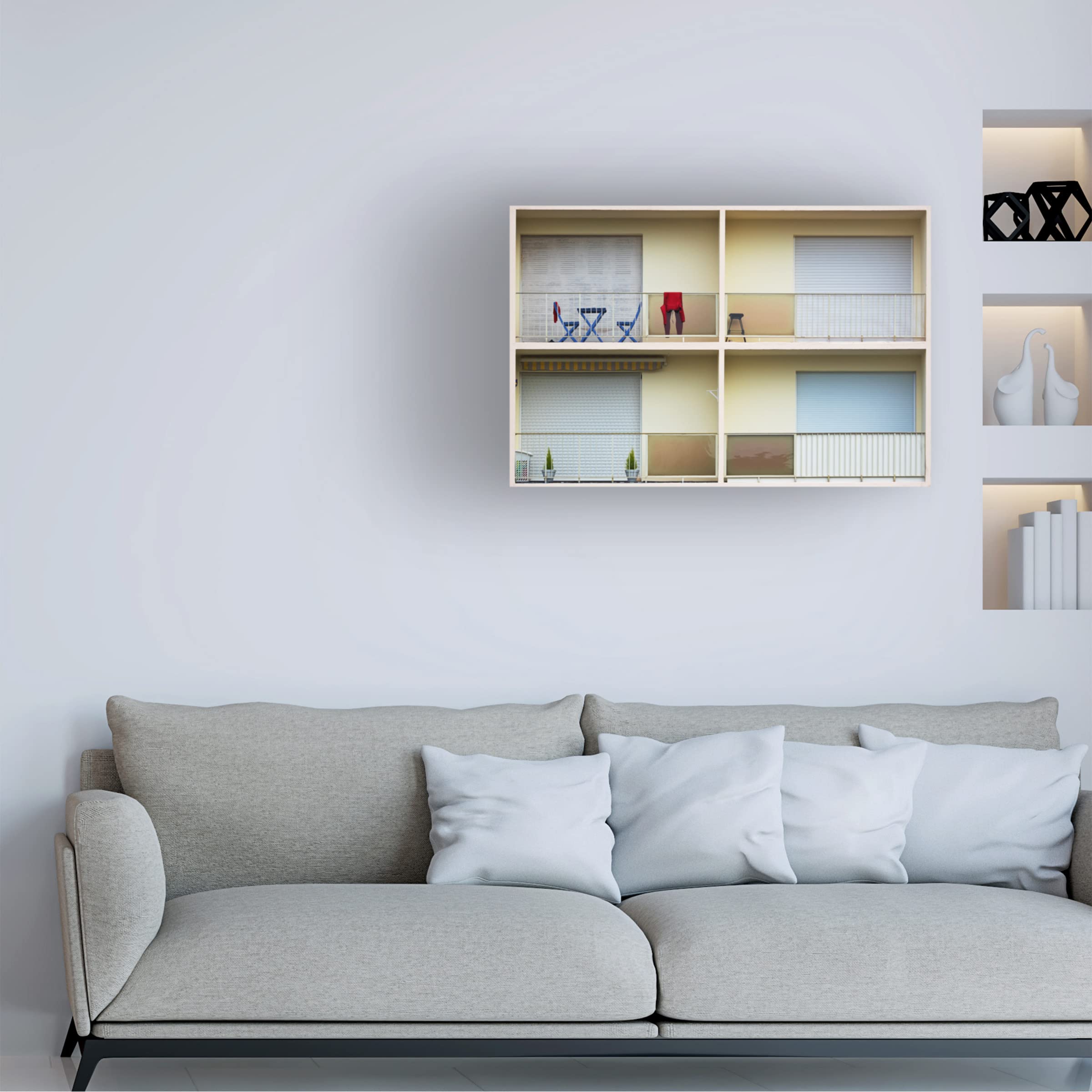 Trademark Fine Art 'Balcony 2' Canvas Wall Art Print by Jutta Kerber - Modern Home Decor for Living Room, Bedroom & Office