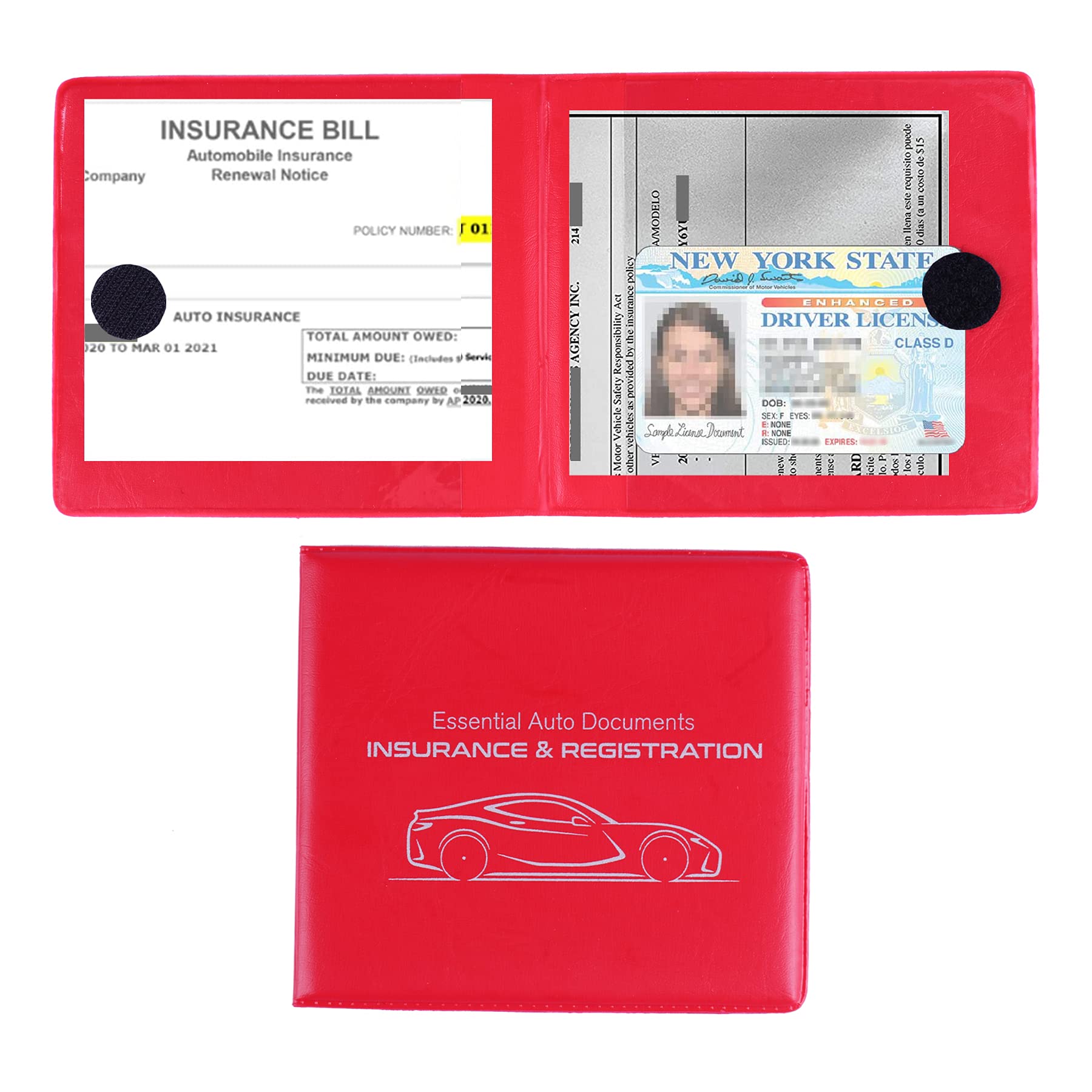 UYYE Car Registration & Insurance Card Holder - 2 Pack Vehicle Glove Box Organizer for Documents, Cards, License Plate | Durable Interior Car Accessories for Easy Storage & Quick Access