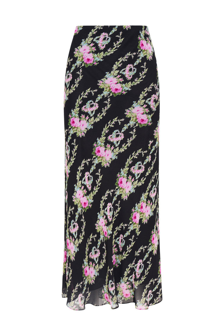Elegant Castle Floral Maxi Skirt for Women - Boho Summer Dress with Pockets, Perfect for Beach Vacations, Weddings & Outdoor Parties