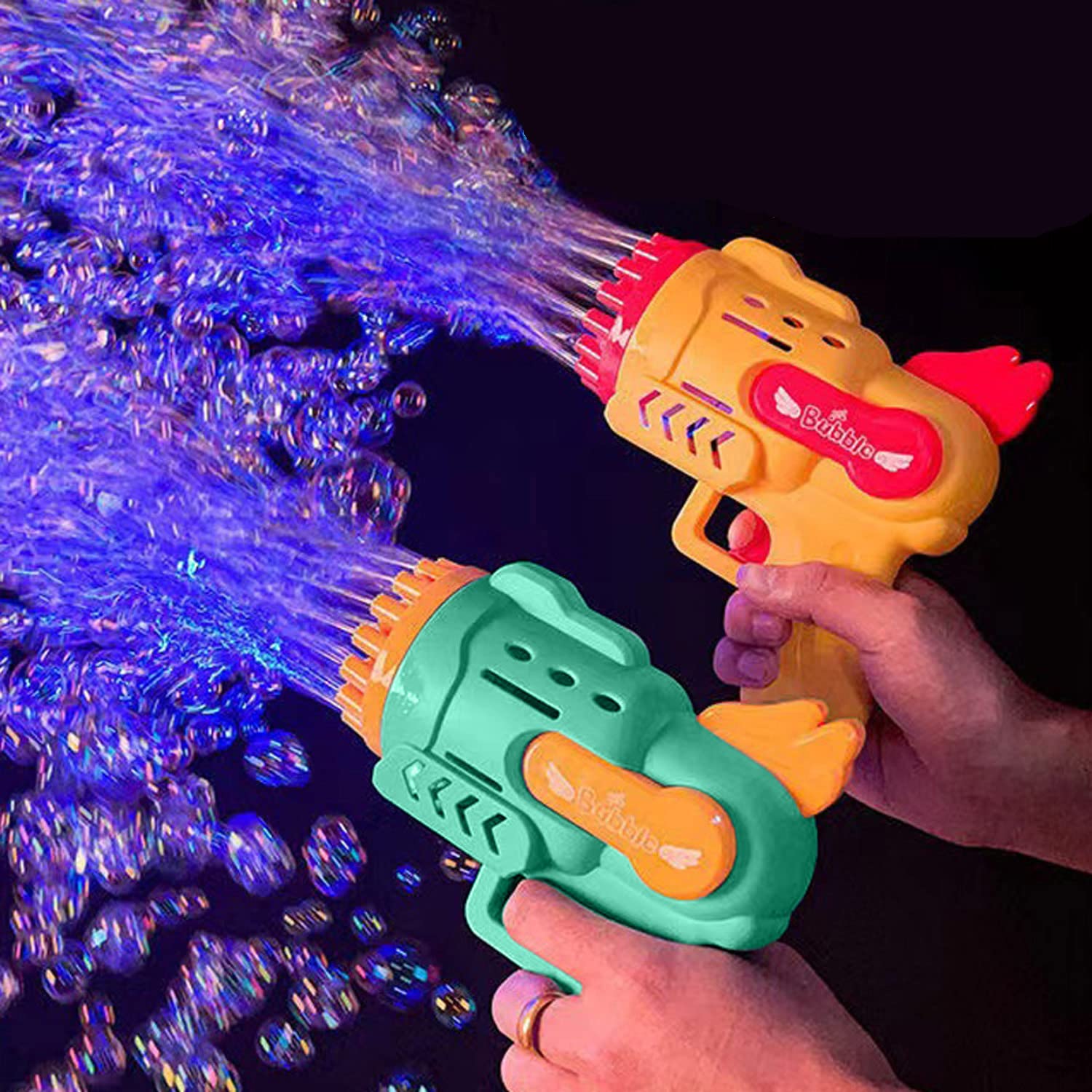 2022 Upgraded GONEBIN Bubble Machine with LED Lights & 29 Holes - Automatic Bubble Blower for Kids Ages 4-8 | No Bubble Solution Needed | Perfect for Birthday Parties, Weddings, Summer Outdoor Play & Kids Gifts (Boys & Girls)