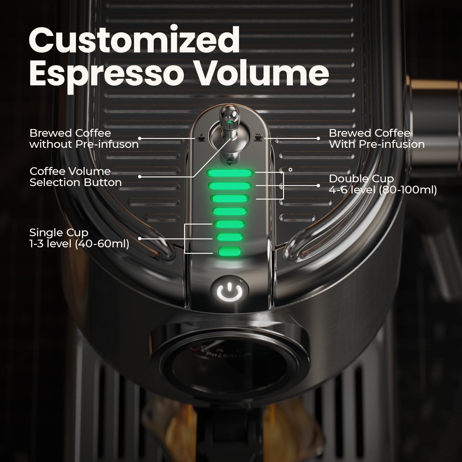 20 Bar Espresso Machine with Milk Frother - Semi-Automatic Coffee Maker for Latte & Cappuccino, 1450W Stainless Steel Coffee Machine with 34oz Removable Water Tank - Perfect for Home, Office & Cafe Use