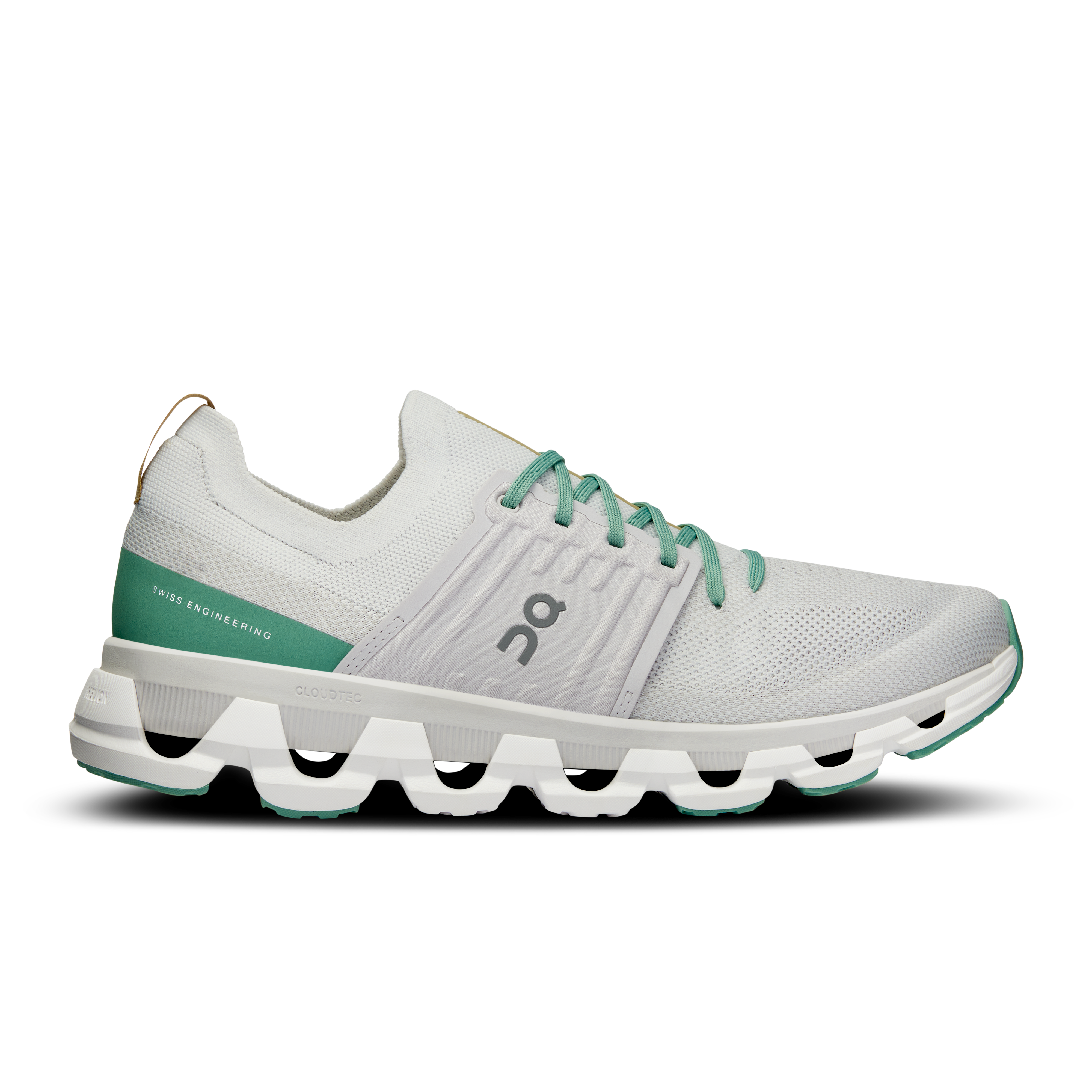 Men's On Cloudswift 3 Running Shoes - White/Green - Size 12.5 D Medium - Lightweight & Cushioned for Road Running & Jogging