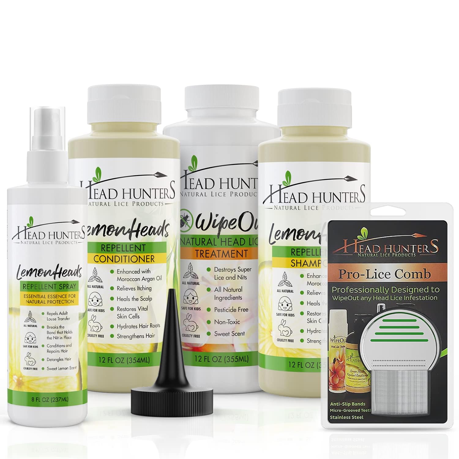 Premium Head Lice Treatment Kit with Prevention Spray, Shampoo & Conditioner - Professional Comb & Egg Removal Formula | Effective for Kids & Adults | Home & School Use