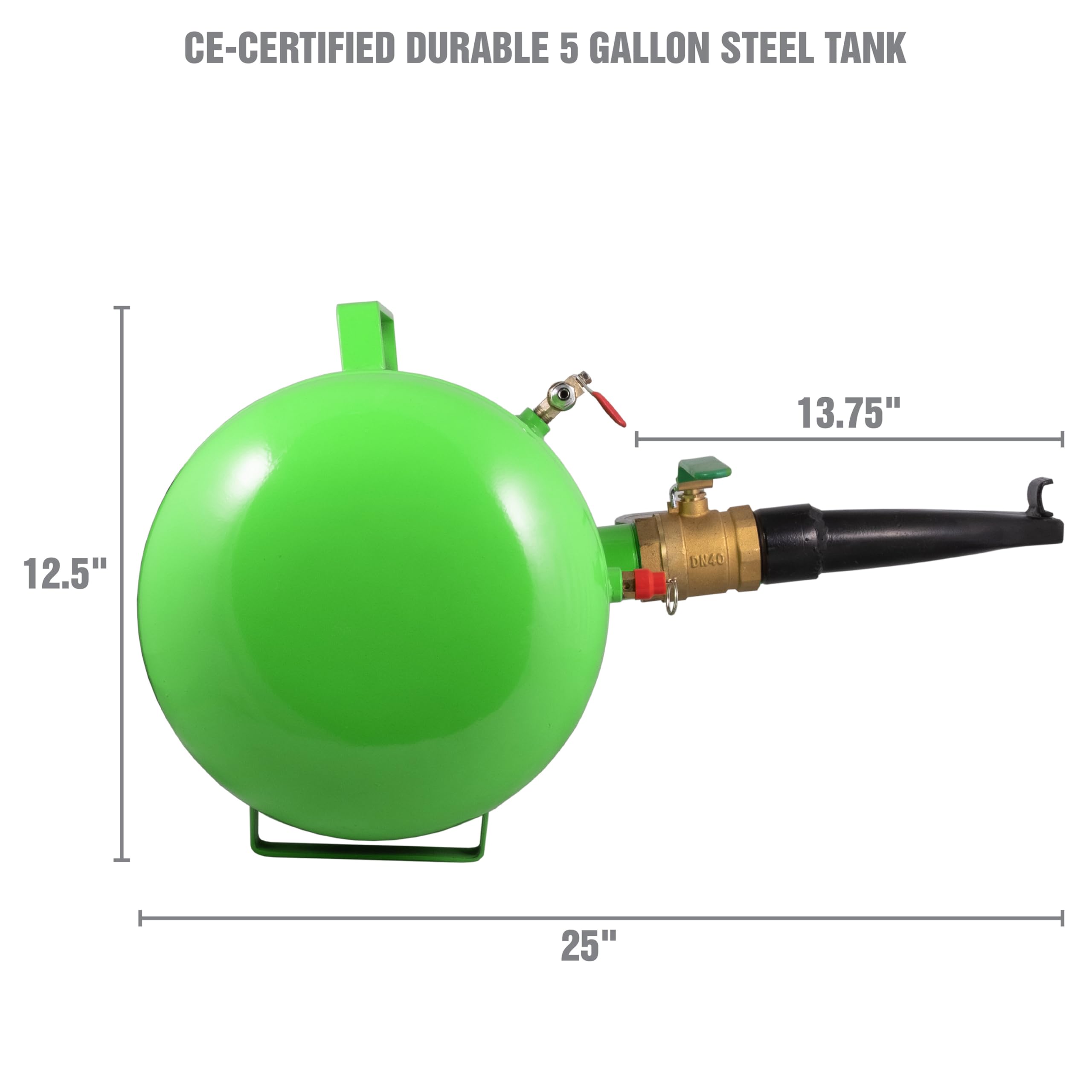 OEMTOOLS 24449 5 Gallon Tire Bead Seater - Heavy Duty Bead Blaster for 4” to 24.5” Tires with 150 PSI Capacity | CE-Certified Steel Tank | Ideal for Auto Shops, Farm Equipment & Off-Road Vehicles