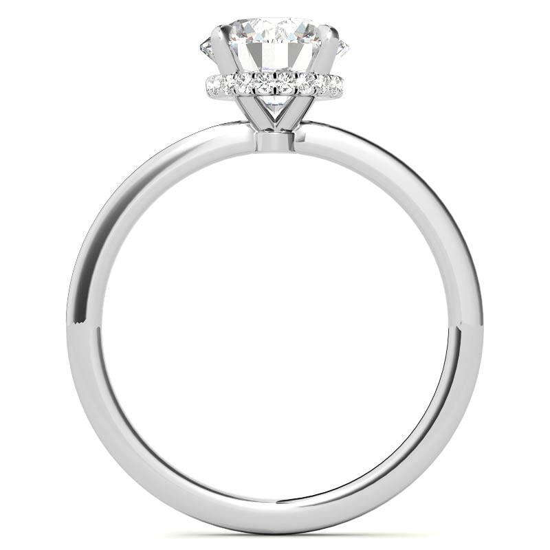 Solid Gold Moissanite Engagement Ring - 925 Silver, 10K/14K/18K Gold Options - 2 Carat Round Cut Solitaire with Hidden Halo - Handmade Wedding Band for Women - Anniversary & Proposal Gift - Perfect for Bridal Jewelry, Valentine's Day & Special Occasions