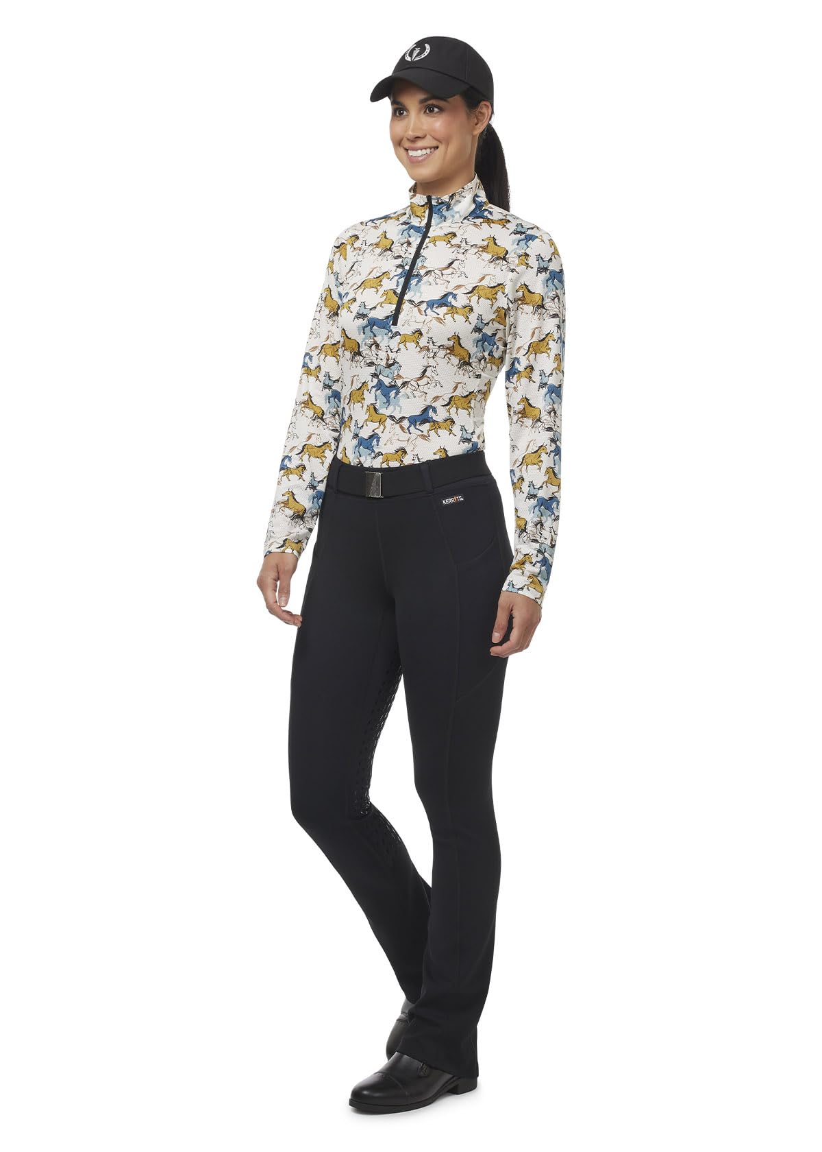 Kerrits Women's Coolcore Bootcut Horse Riding Tights – Breathable Cooling Equestrian Leggings with Full Leg Silicone Grip & Pockets – Perfect for Trail Riding, Dressage & Show Jumping