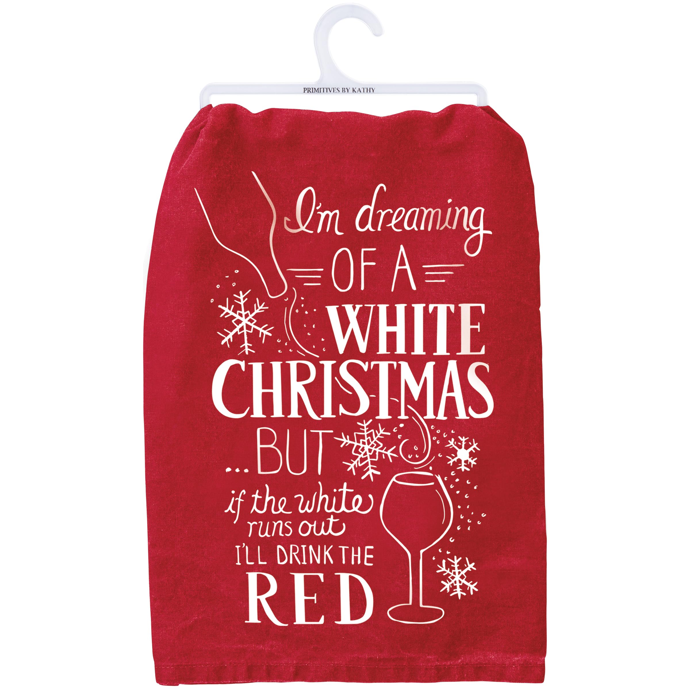 Primitives by Kathy Christmas Kitchen Towel - 'I'm Dreaming of a White Christmas' Holiday Dish Towel - Perfect for Holiday Decor, Gift Giving & Festive Kitchen Use