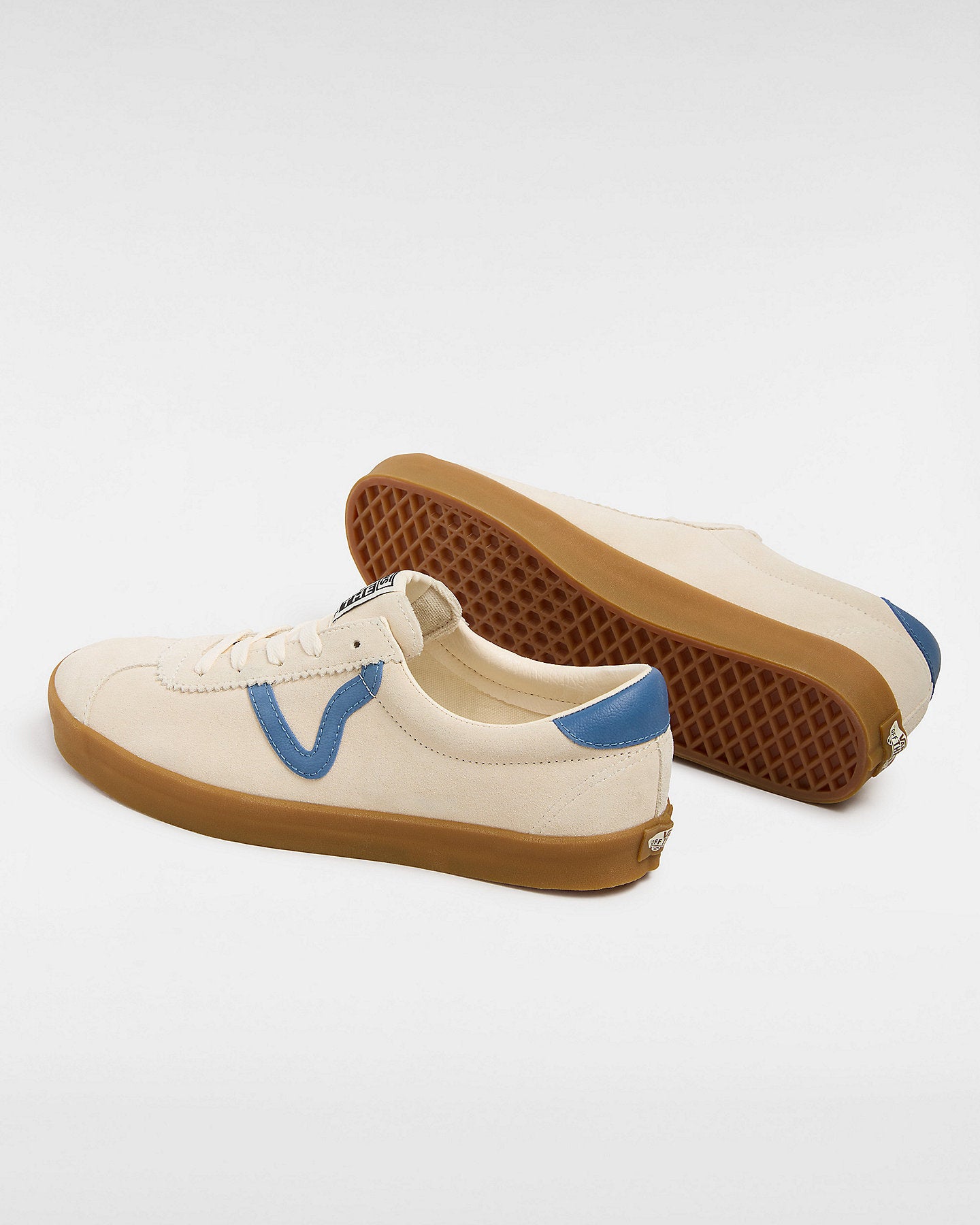 Vans Men's Sport Low Sneakers - White/Navy - Casual Skate Shoes for Men | Perfect for Skateboarding, Streetwear & Everyday Comfort