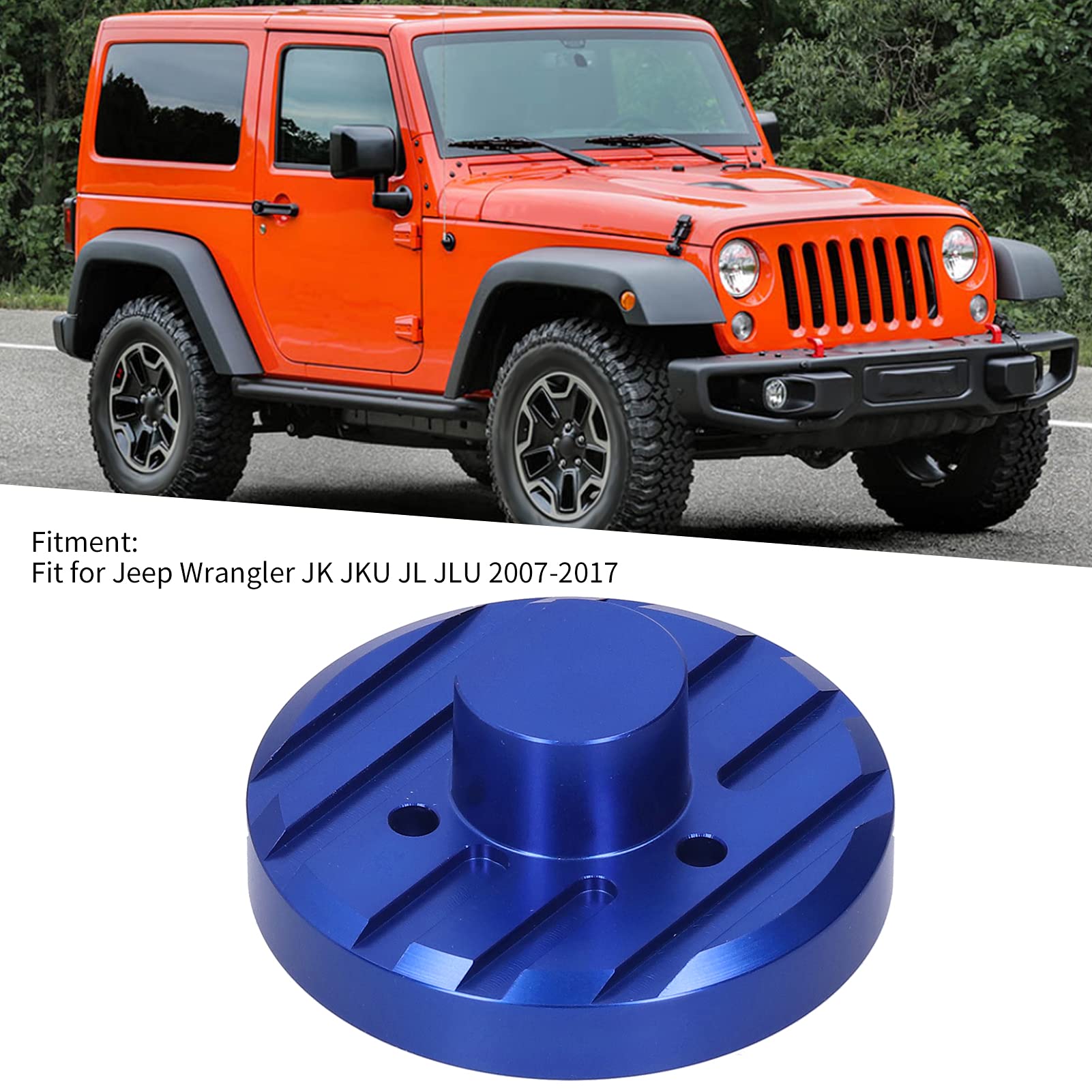 **Aluminum Alloy Car Radio Antenna Base Cover - Fits Jeep Wrangler JKU JL JLU (2017-2021) - Durable Blue Trim for Enhanced Protection & Style - Perfect for Off-Roading & Daily Driving**