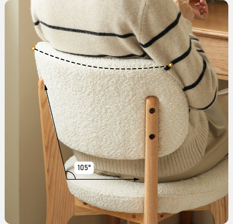 Solid Oak Wood Modern Velvet Makeup Stool - Soft Upholstered Vanity Seat for Dressing Table, Bedroom, and Beauty Salon
