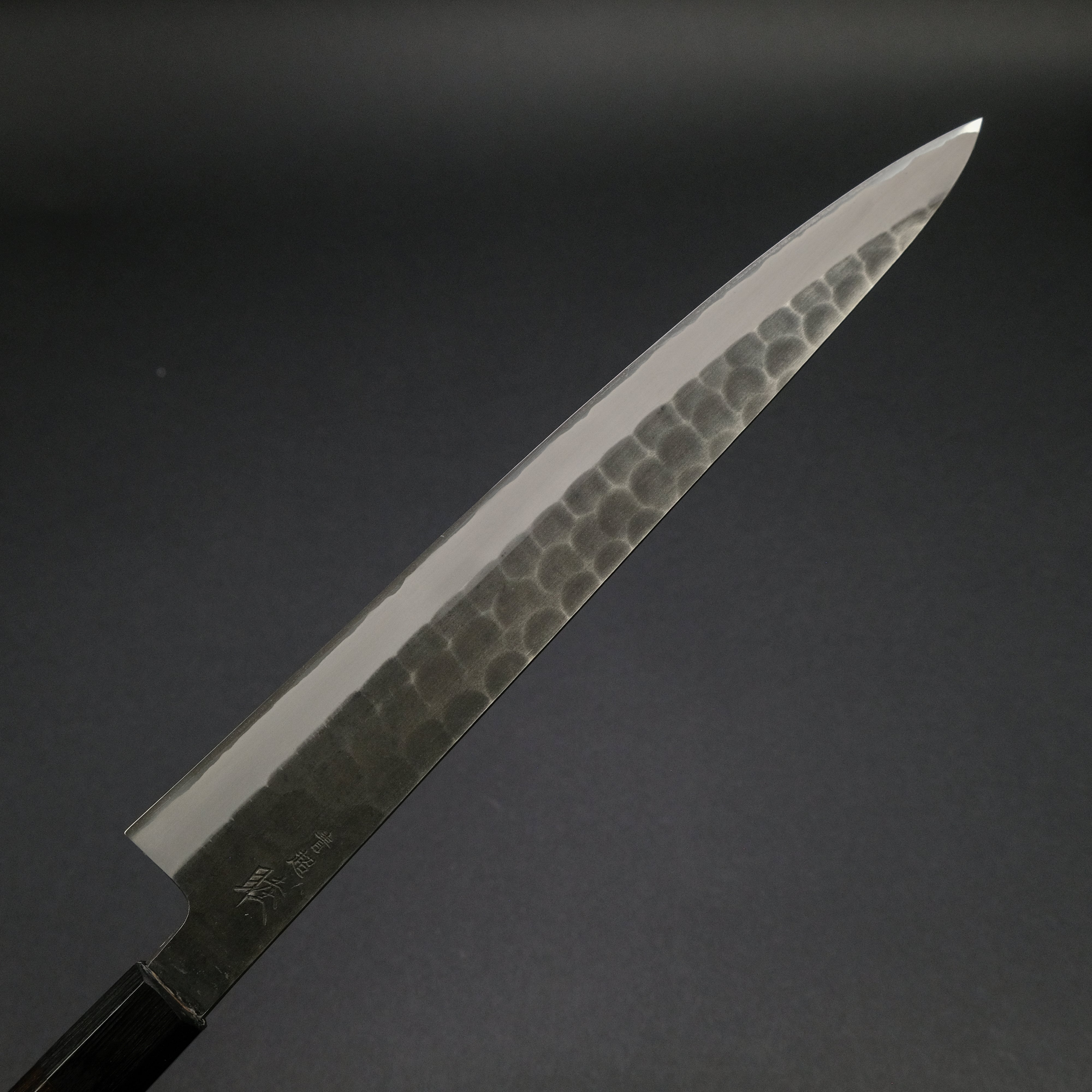 Premium 270mm Mutsumi Blue Super Kurouchi Tsuchime Sujihiki Knife - Handcrafted Japanese Ebony Handle - Perfect for Slicing Sashimi, Meat & Sushi Preparation